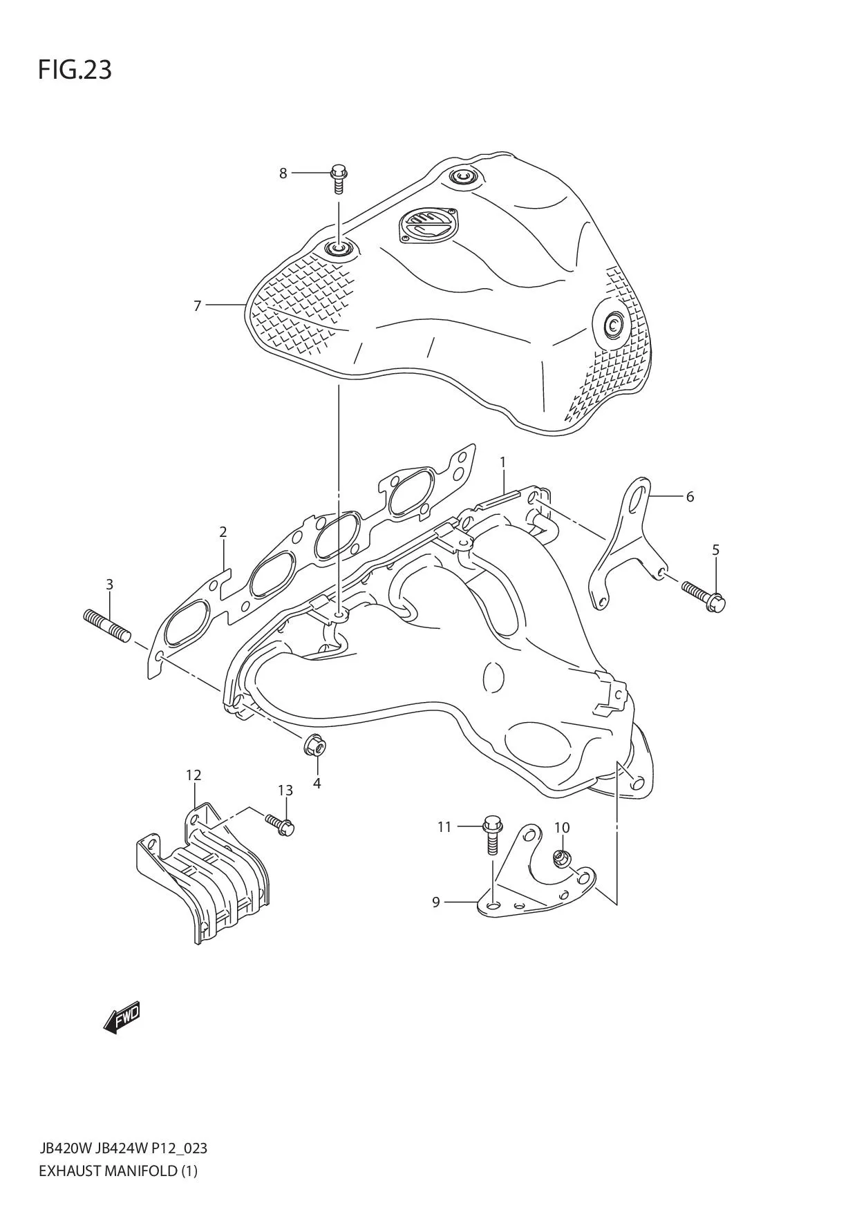 FIG.23 EXHAUST MANIFOLD (JB420W)