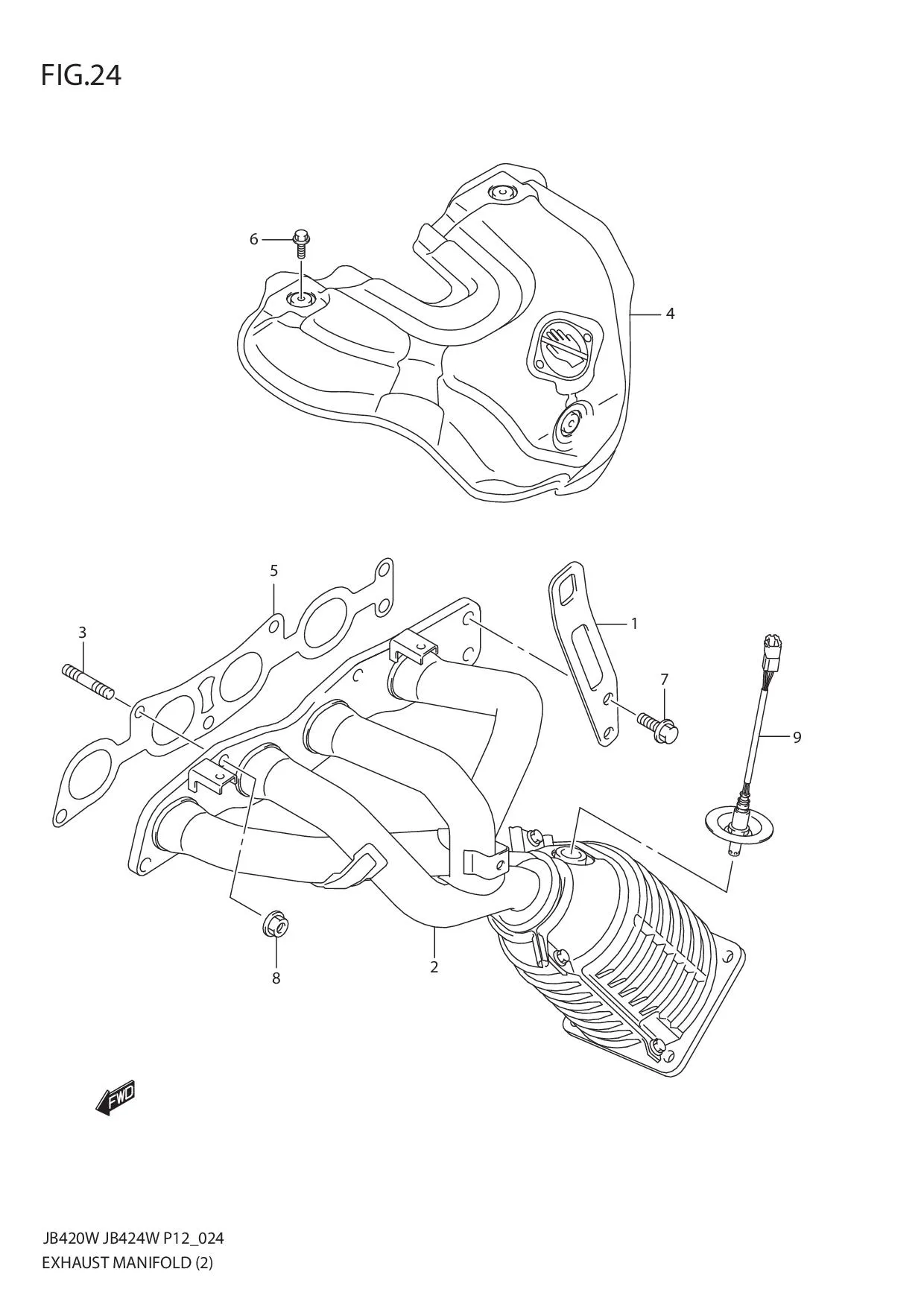 FIG.24 EXHAUST MANIFOLD (JB424W)
