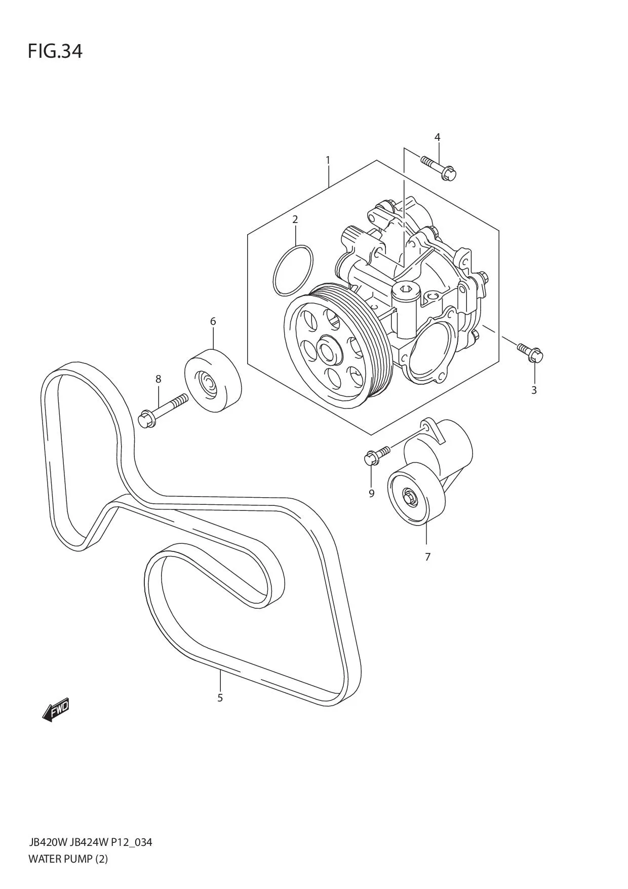 FIG.34 WATER PUMP (JB424W)