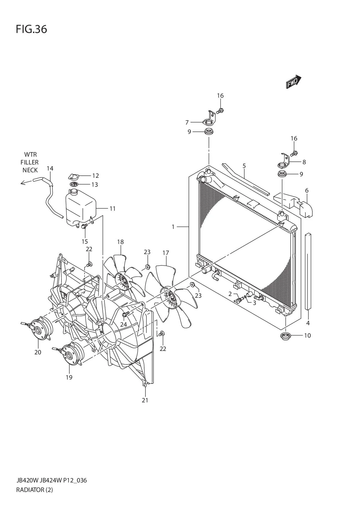FIG.36 RADIATOR (JB424W)