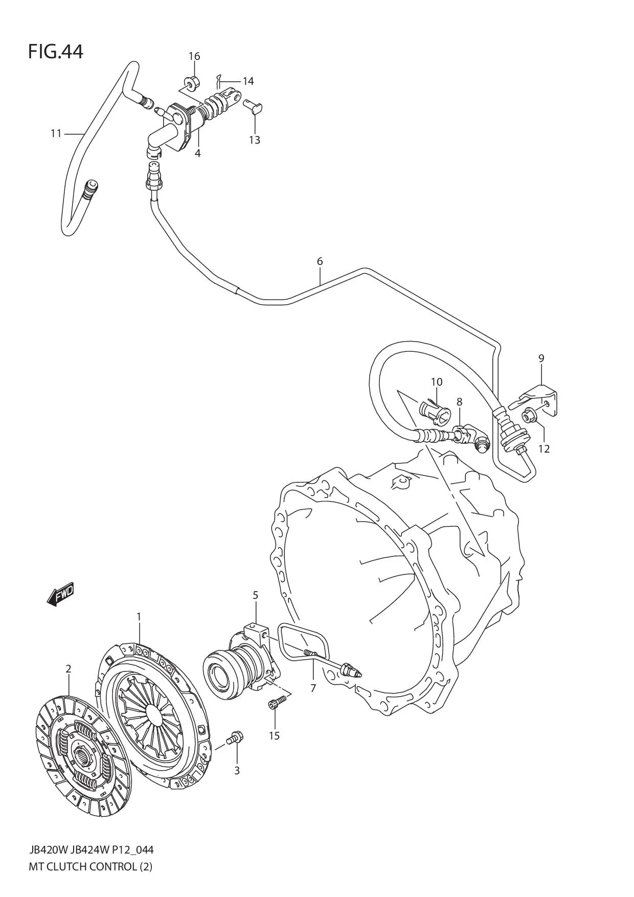 FIG.44 MT CLUTCH CONTROL (JB424W)