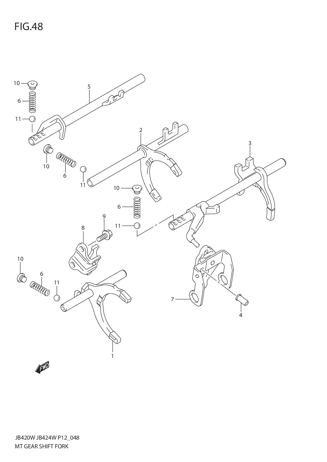 FIG.48 MT GEAR SHIFT FORK