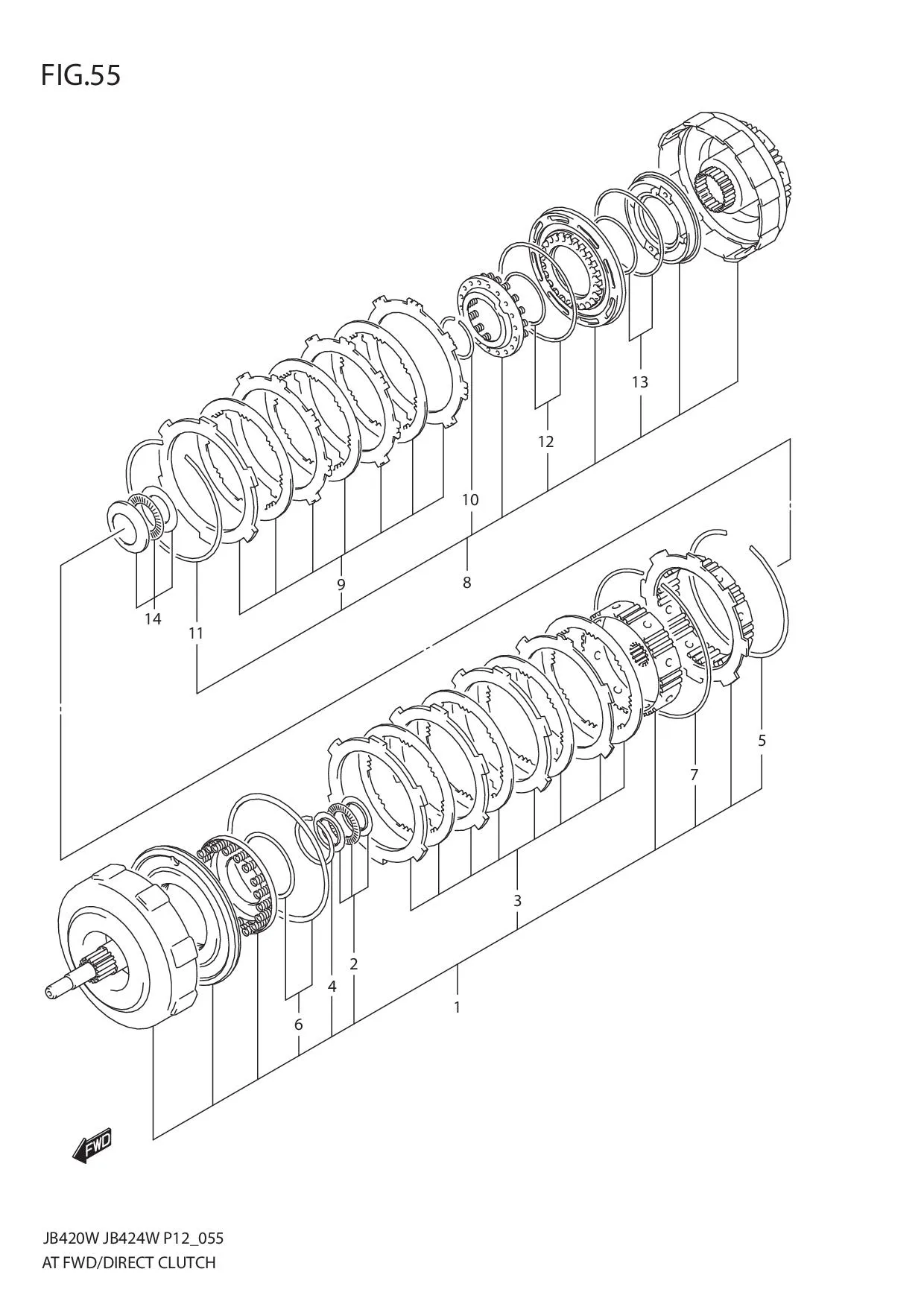 FIG.55 AT FWD/DIRECT CLUTCH