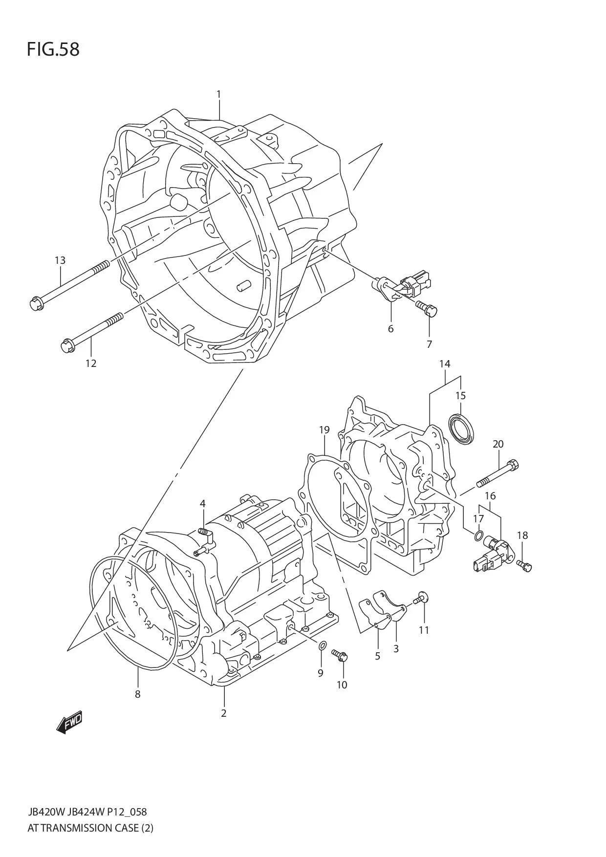 FIG.58 AT TRANSMISSION CASE (JB424W)
