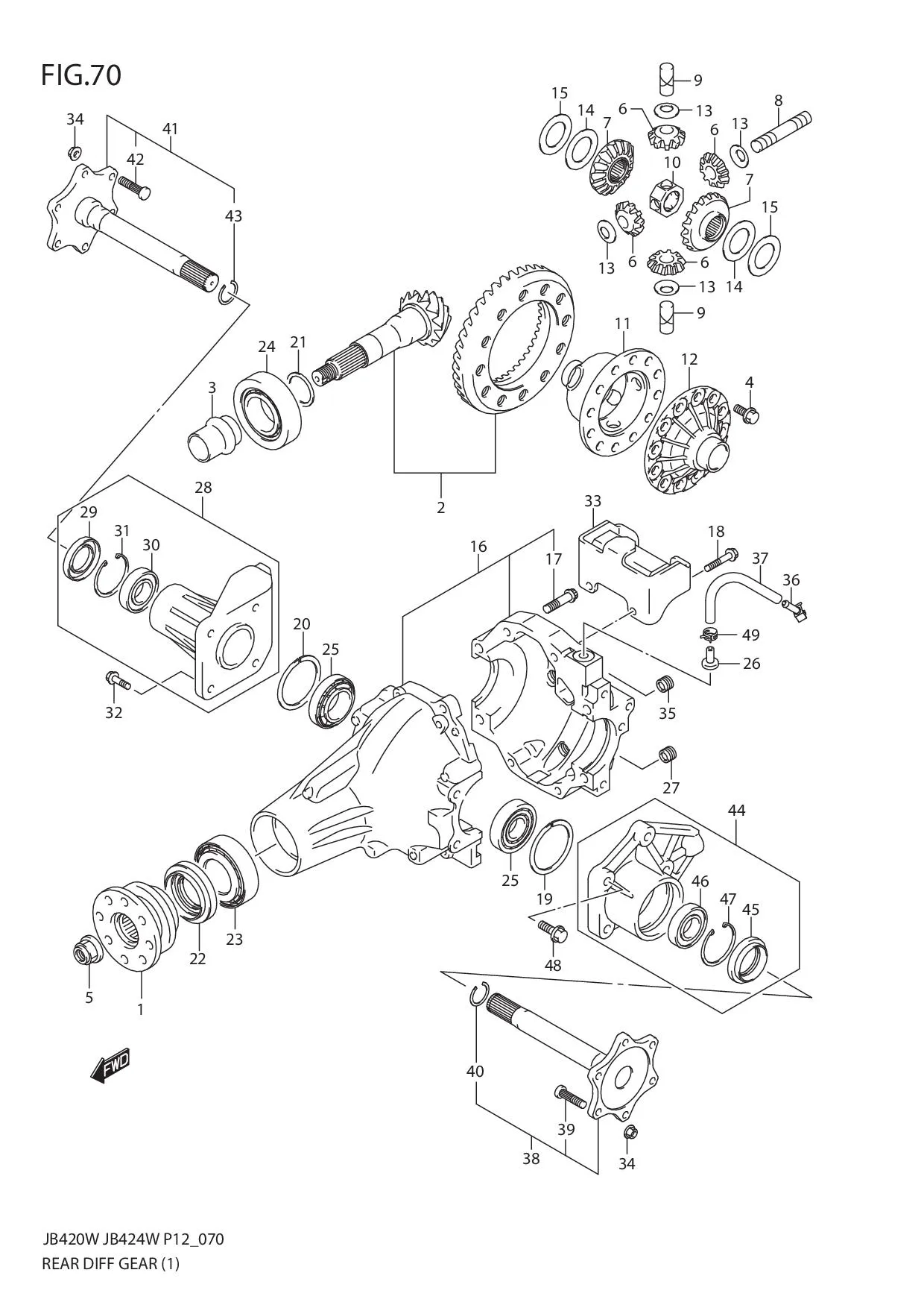FIG.70 REAR DIFF GEAR (JB420W)