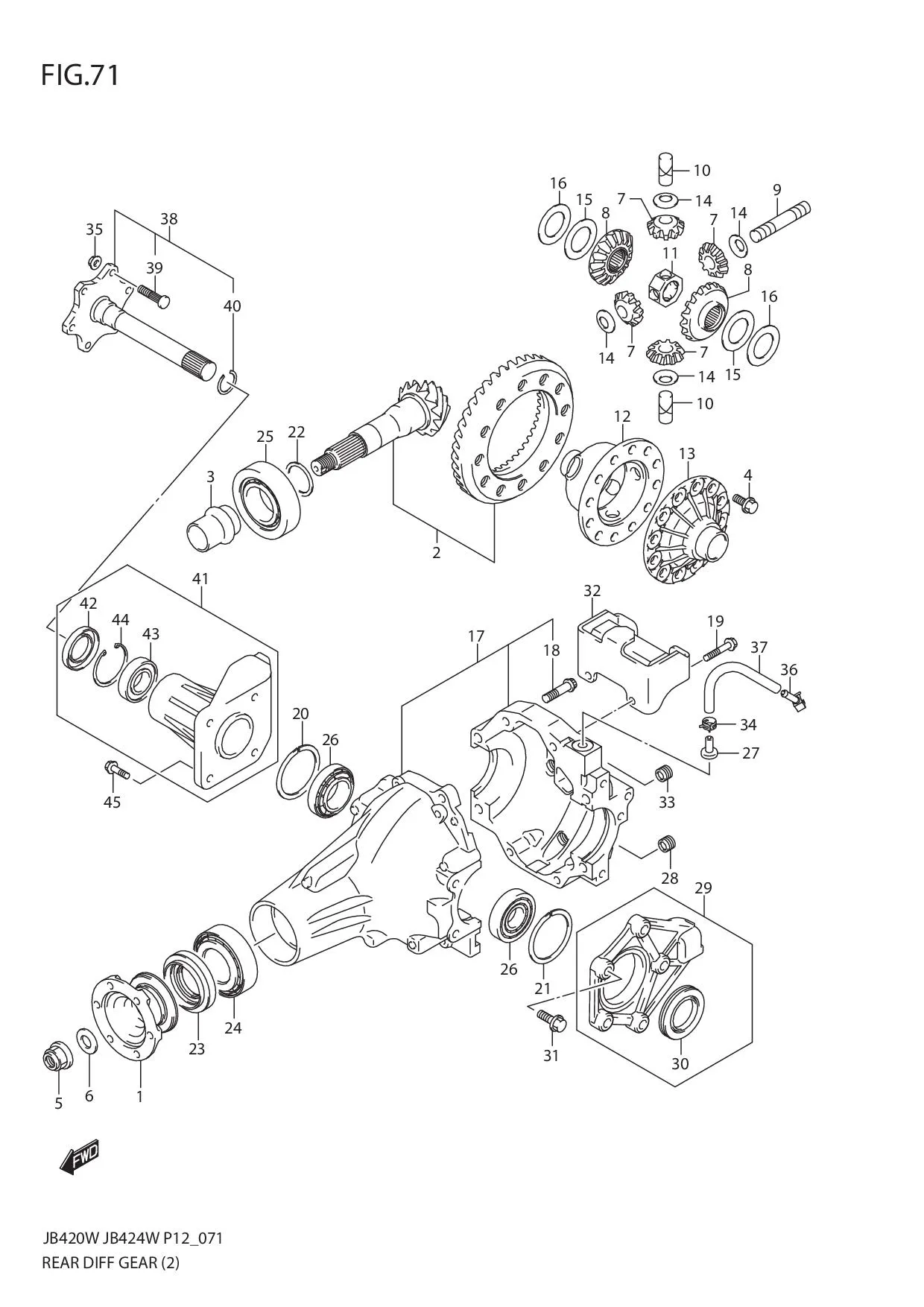 FIG.71 REAR DIFF GEAR (JB424W)
