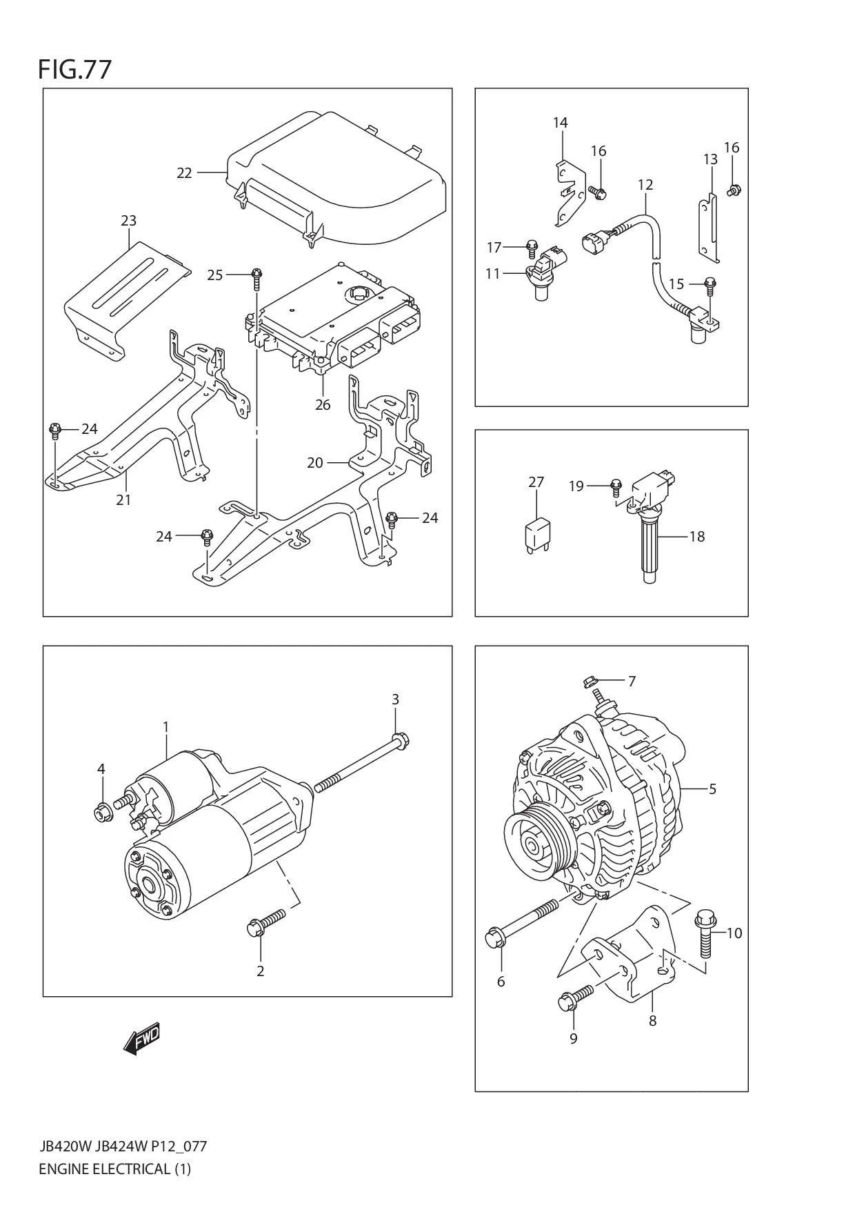 FIG.77 ENGINE ELECTRICAL (JB420W)