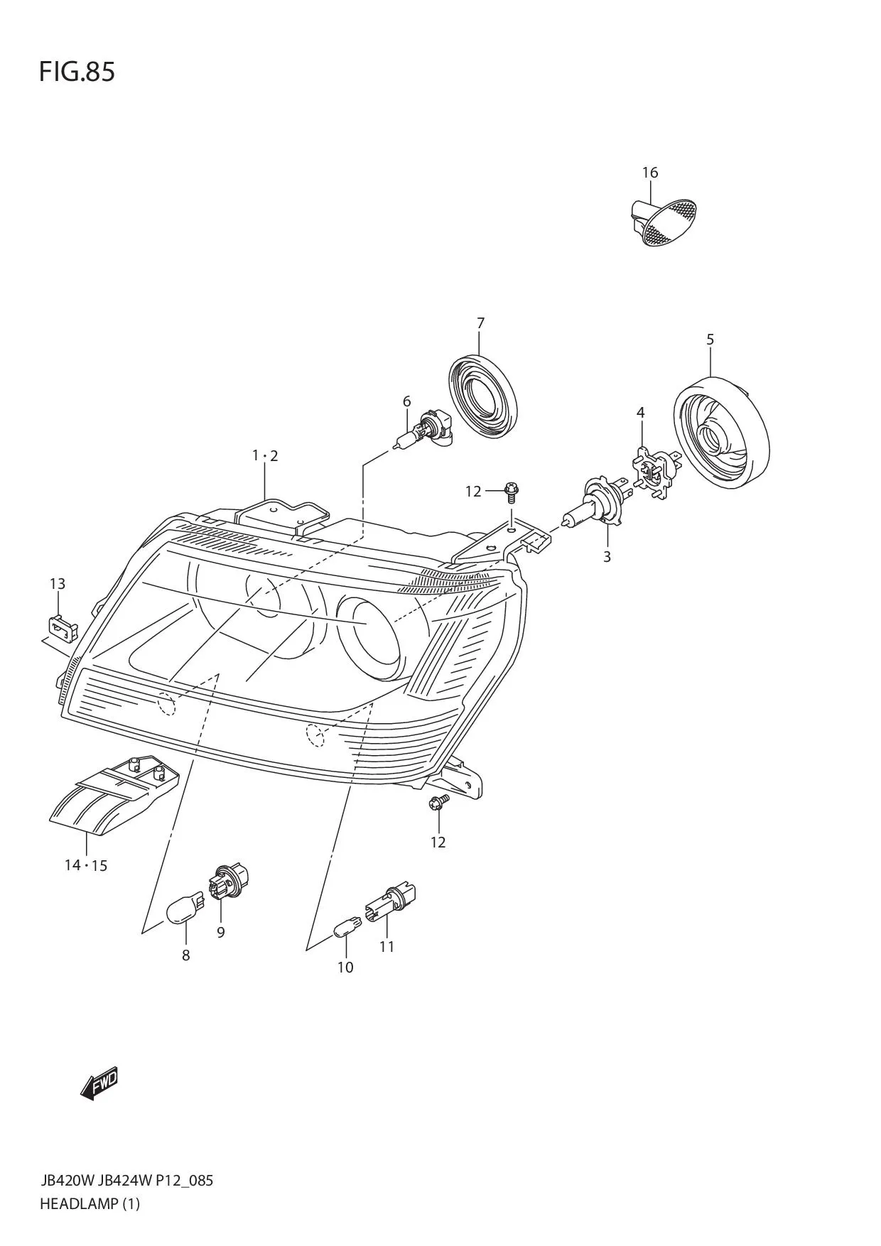 FIG.85 HEADLAMP (JB420W)