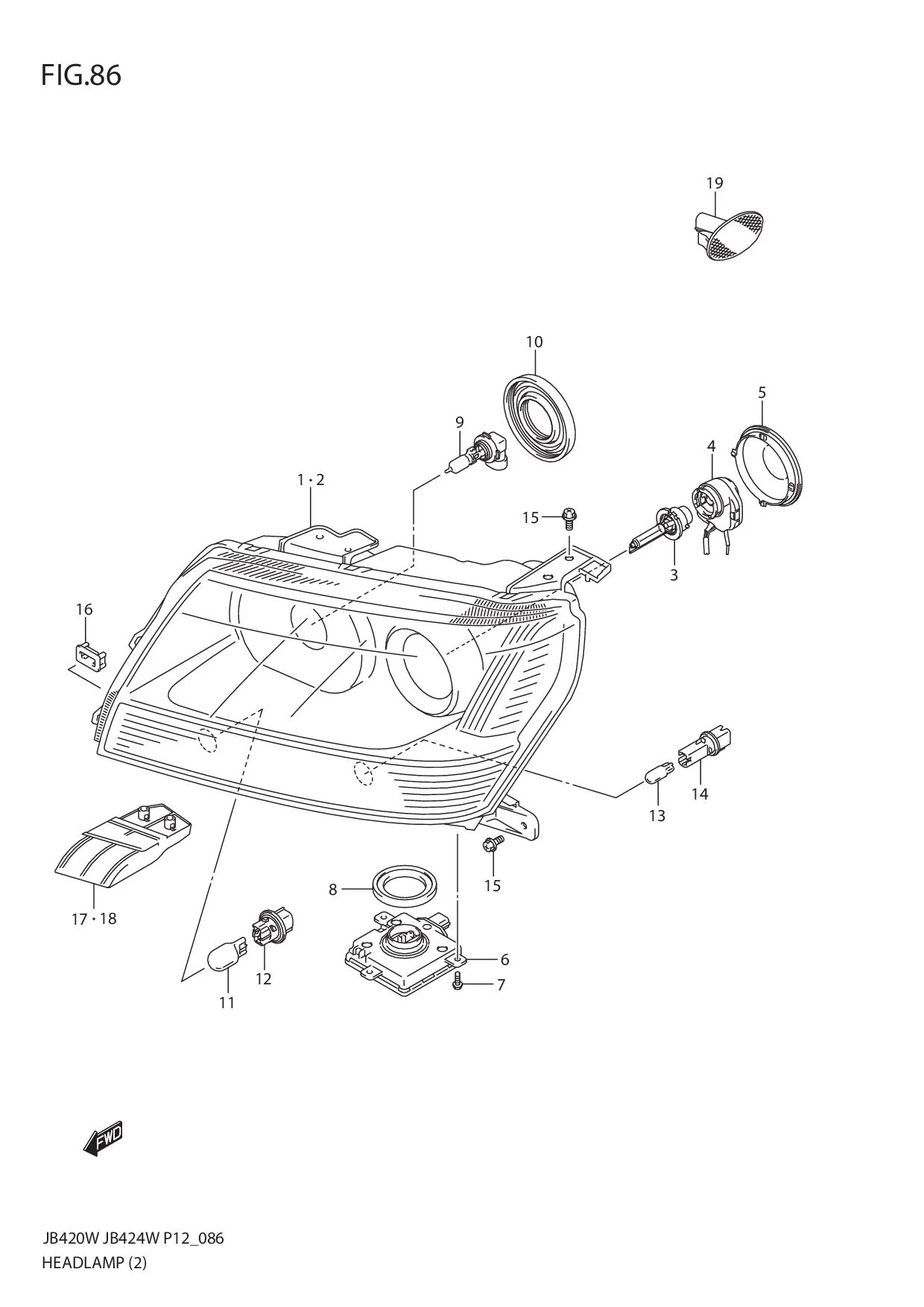FIG.86 HEADLAMP (JB424W)