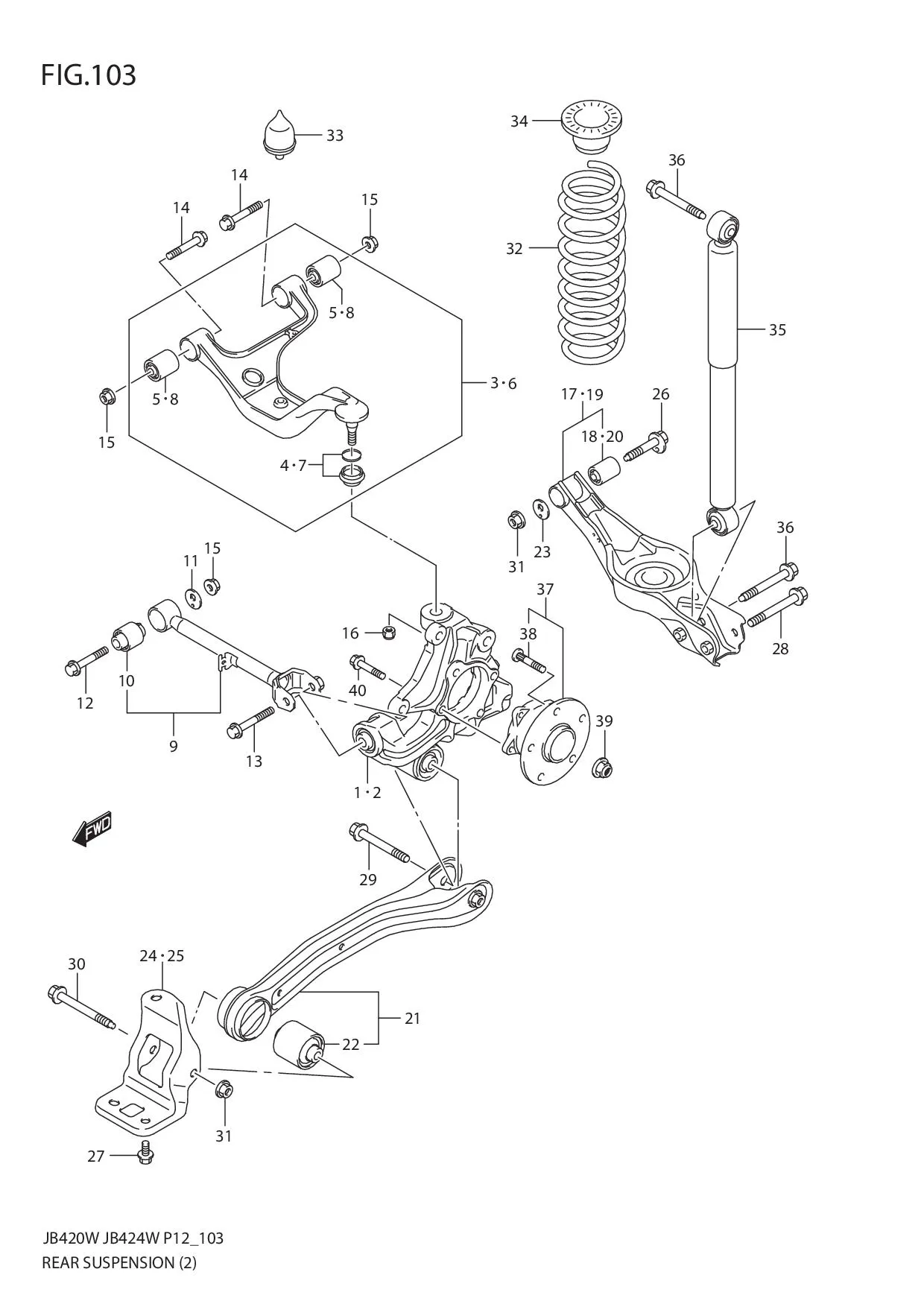 FIG.103 REAR SUSPENSION (JB424W)