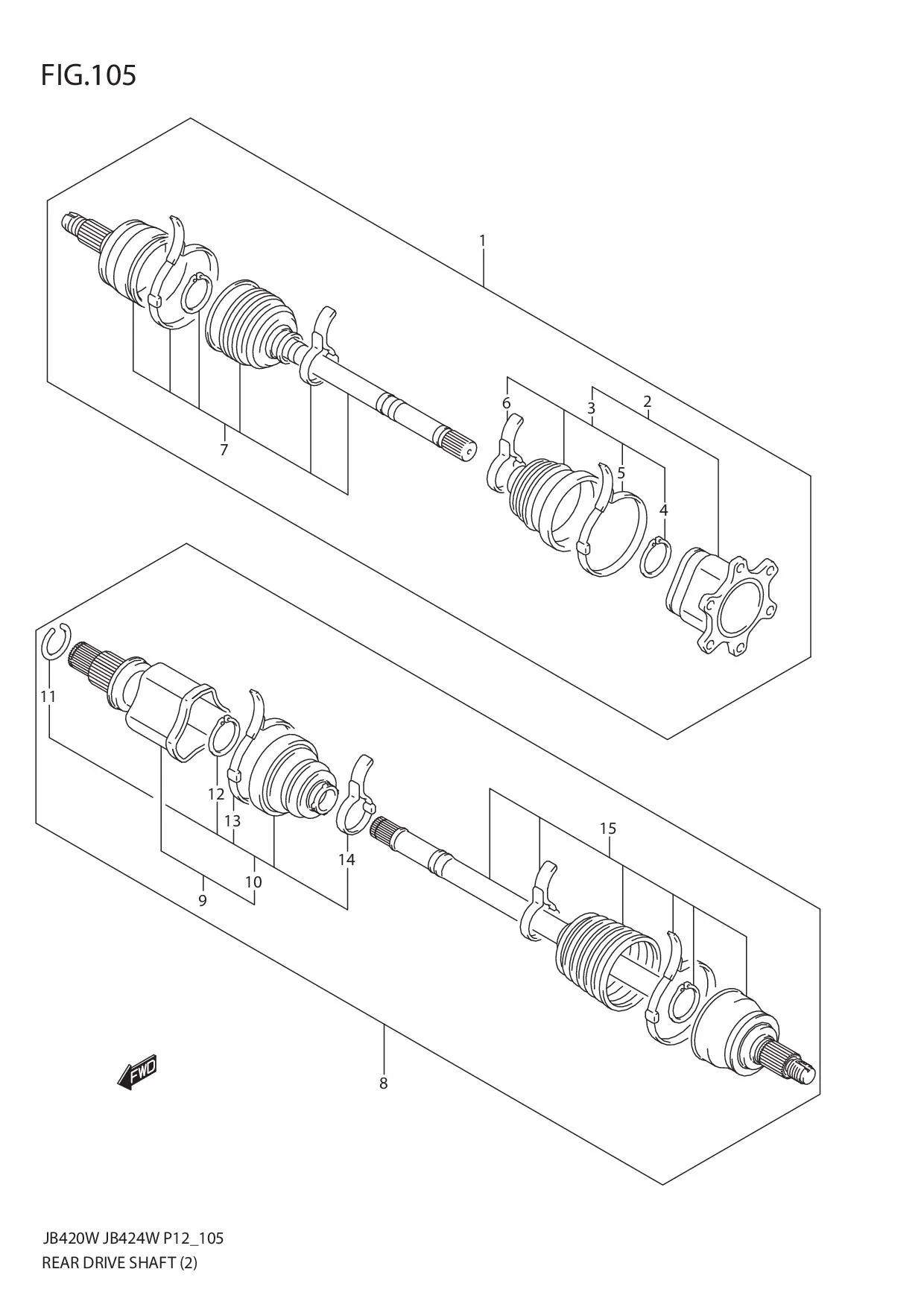 FIG.105 REAR DRIVE SHAFT (JB424W)
