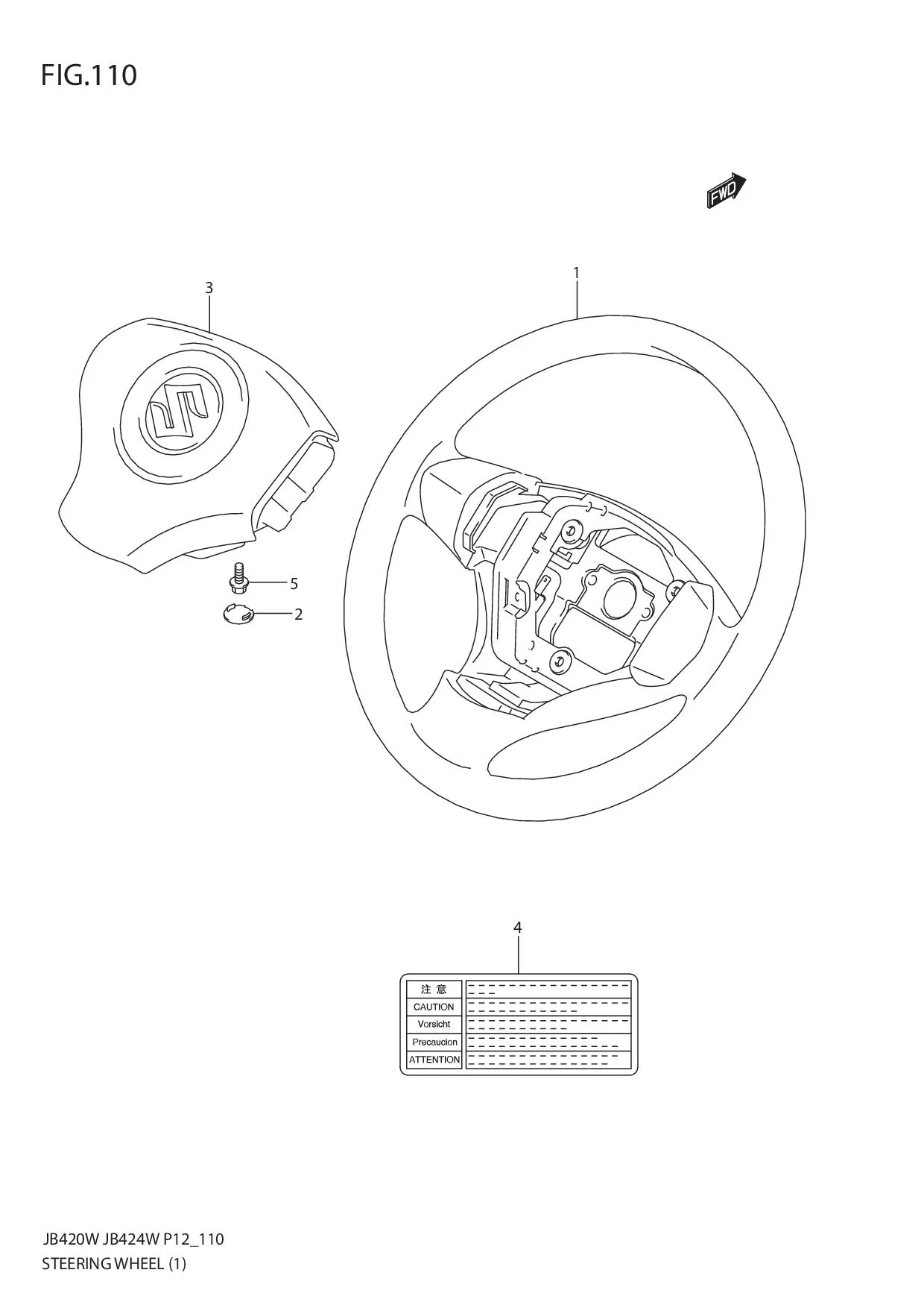 FIG.110 STEERING WHEEL (JB420W)