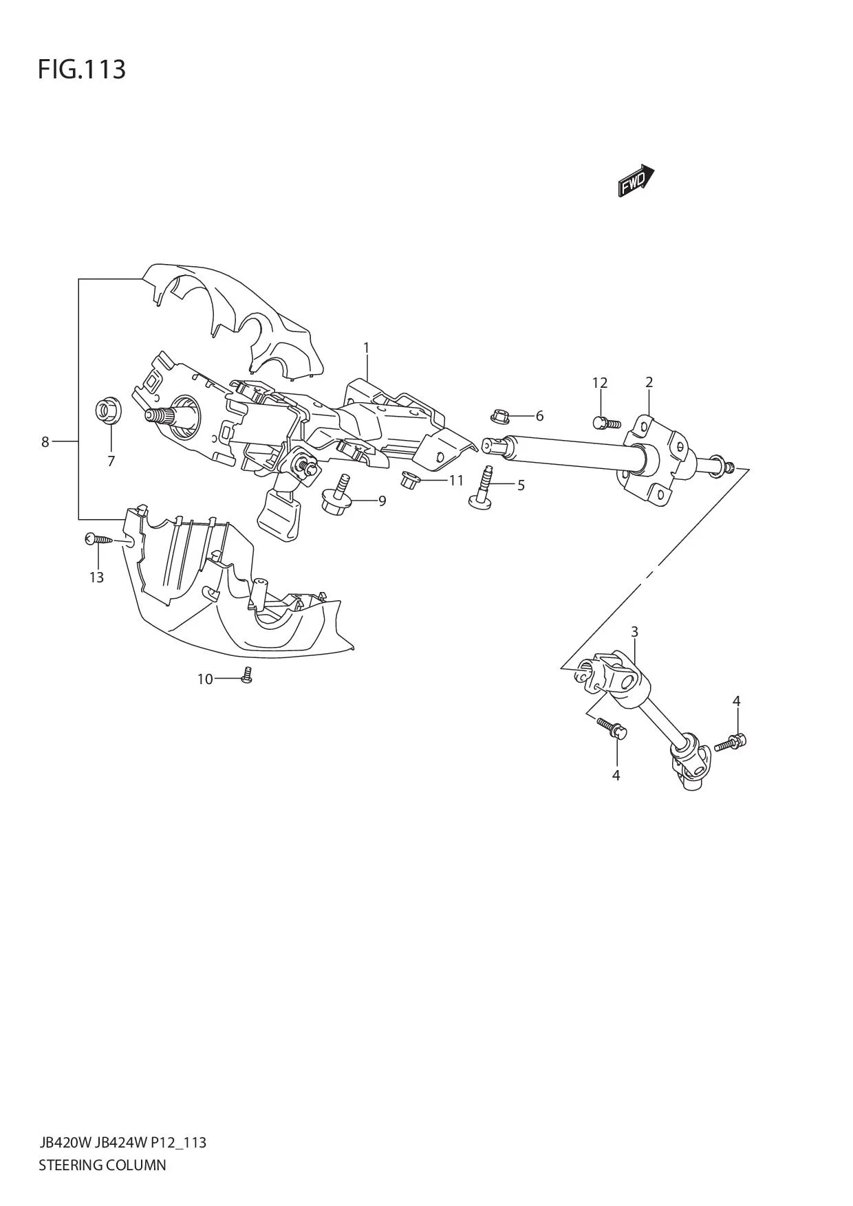 FIG.113 STEERING COLUMN 