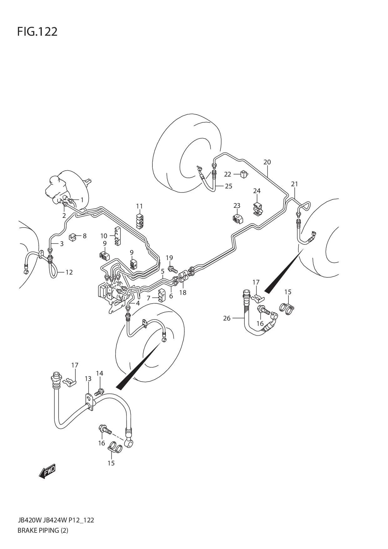FIG.122 BRAKE PIPING (JB424W)