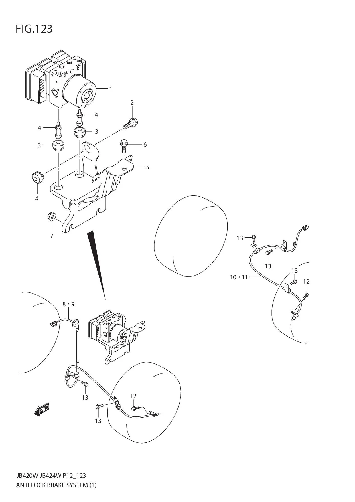 FIG.123 ANTI LOCK BRAKE SYSTEM (JB420W)