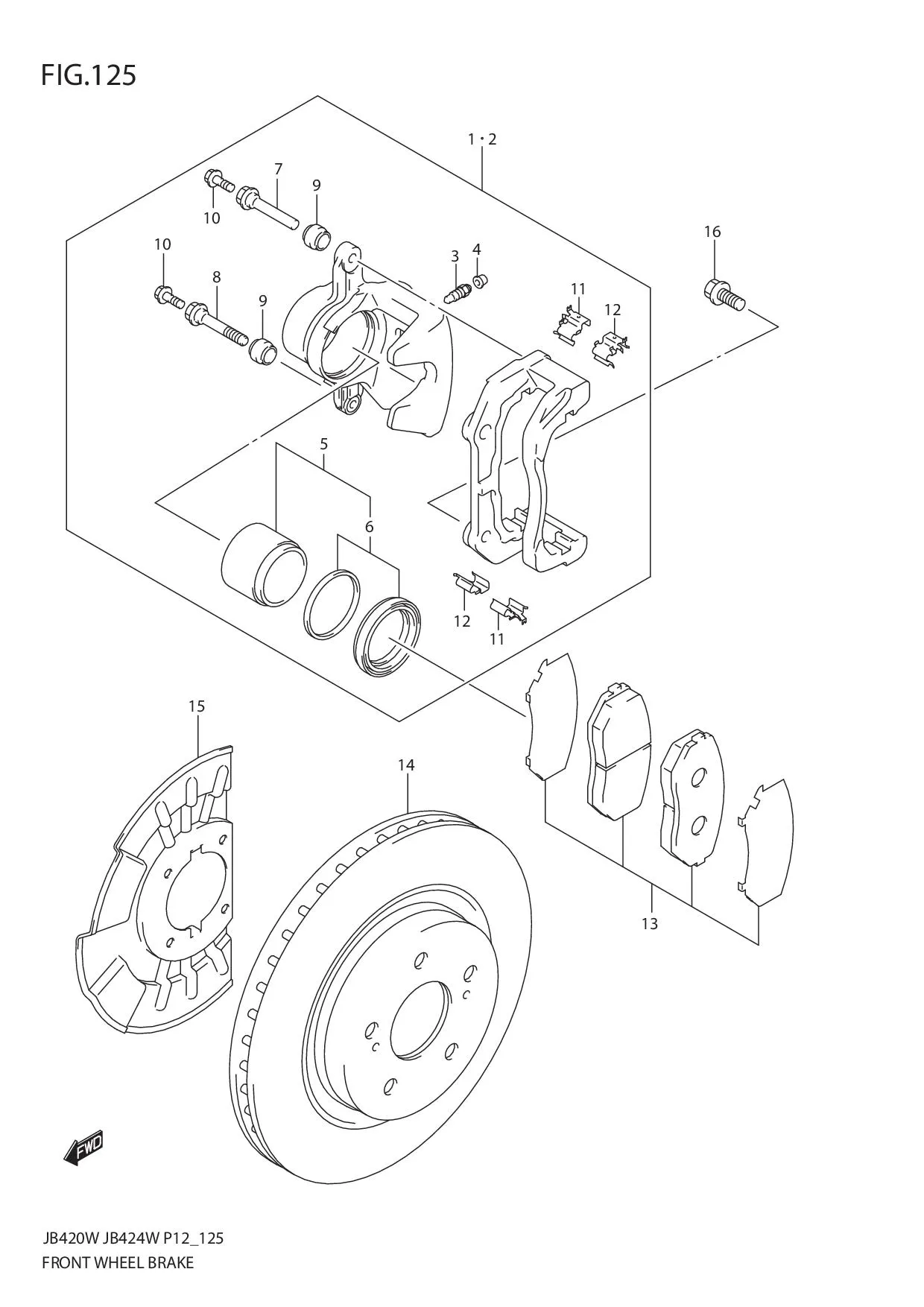 FIG.125 FRONT WHEEL BRAKE