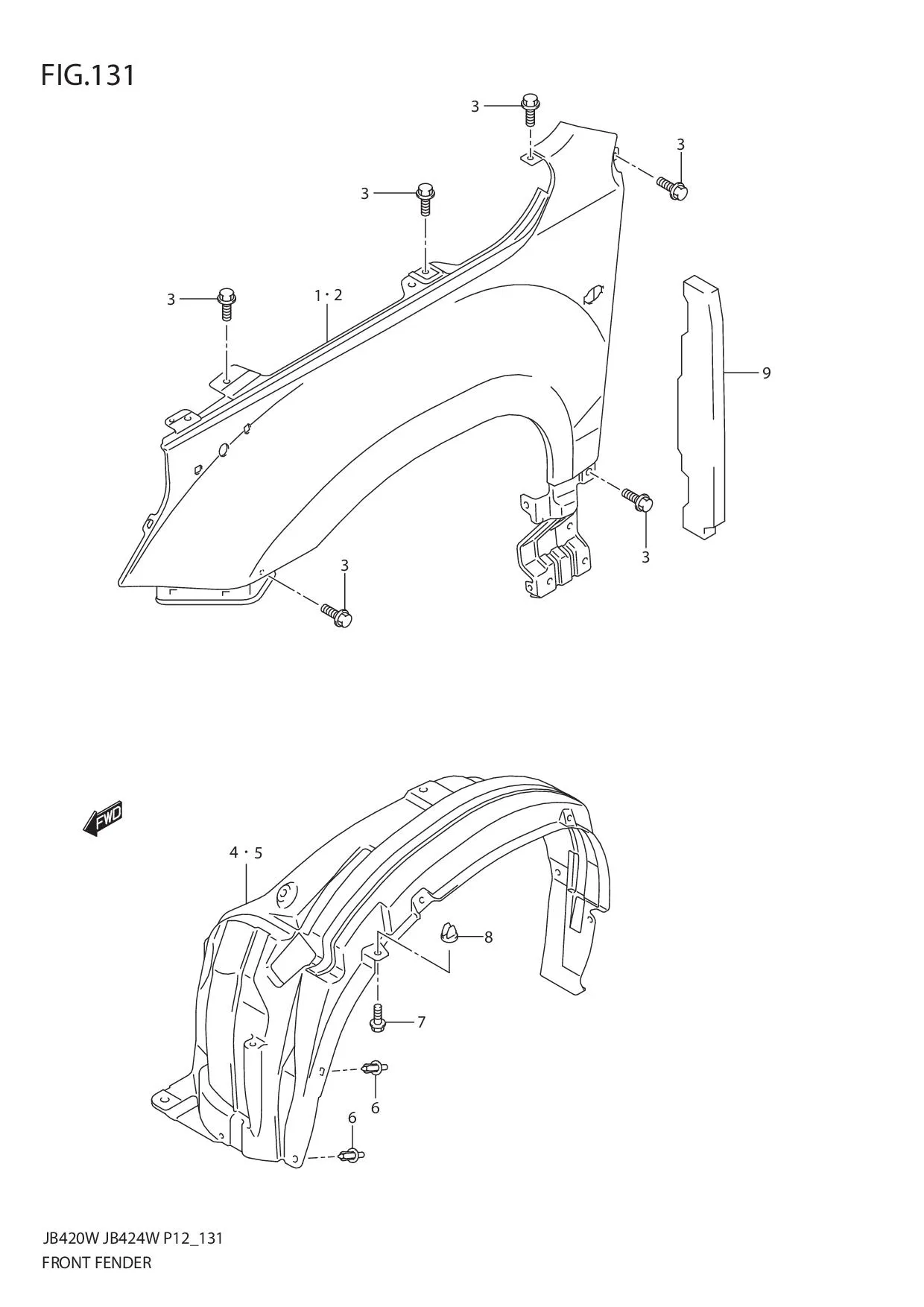 FIG.131 FRONT FENDER