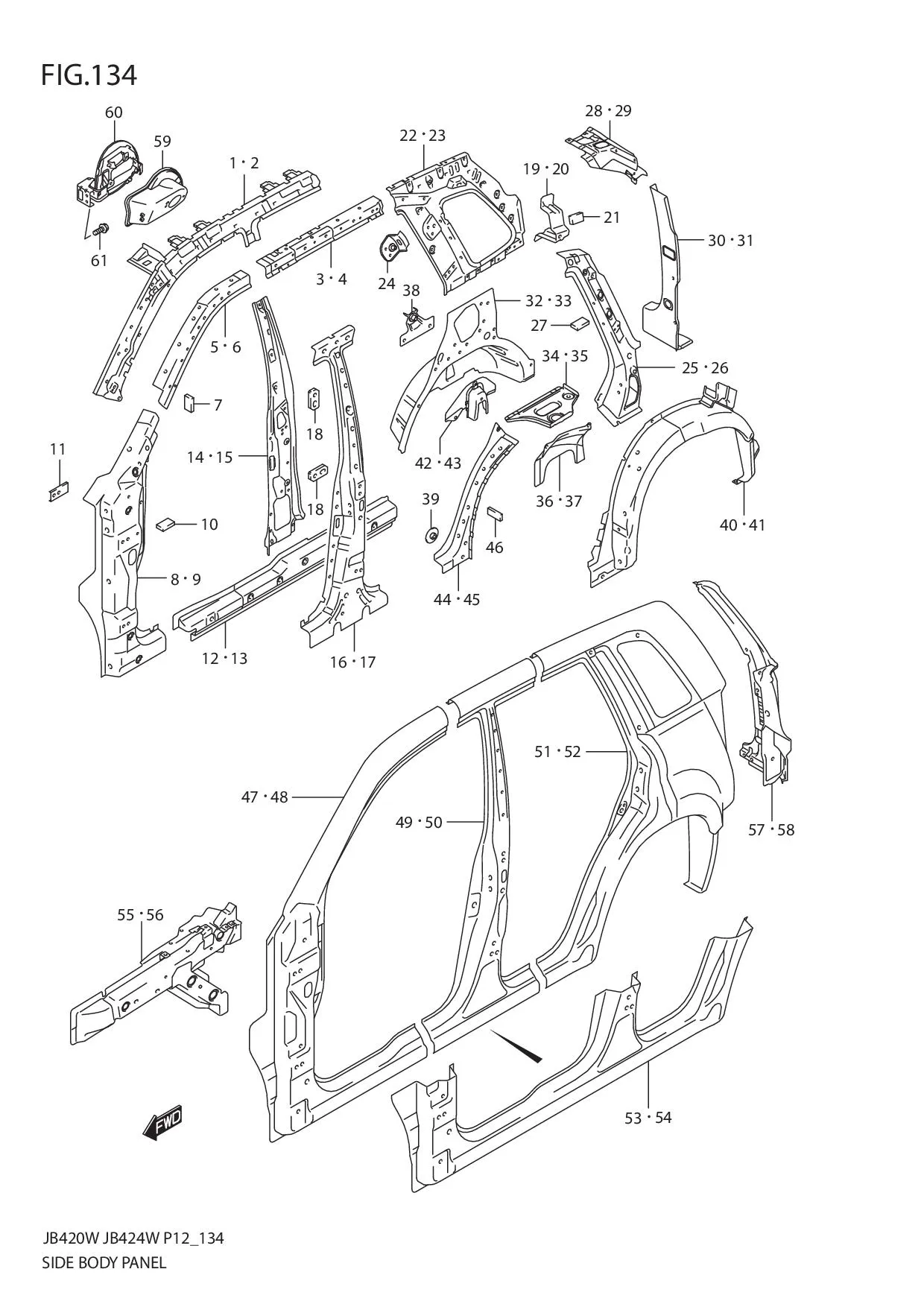 FIG.134 SIDE BODY PANEL