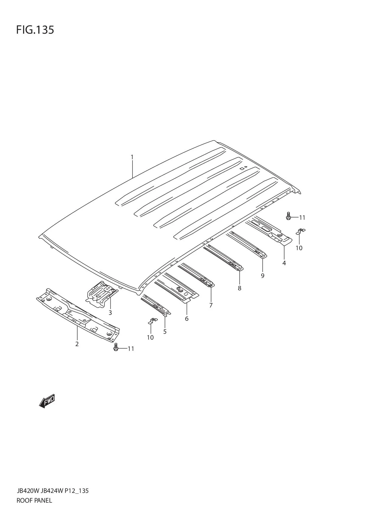 FIG.135 ROOF PANEL