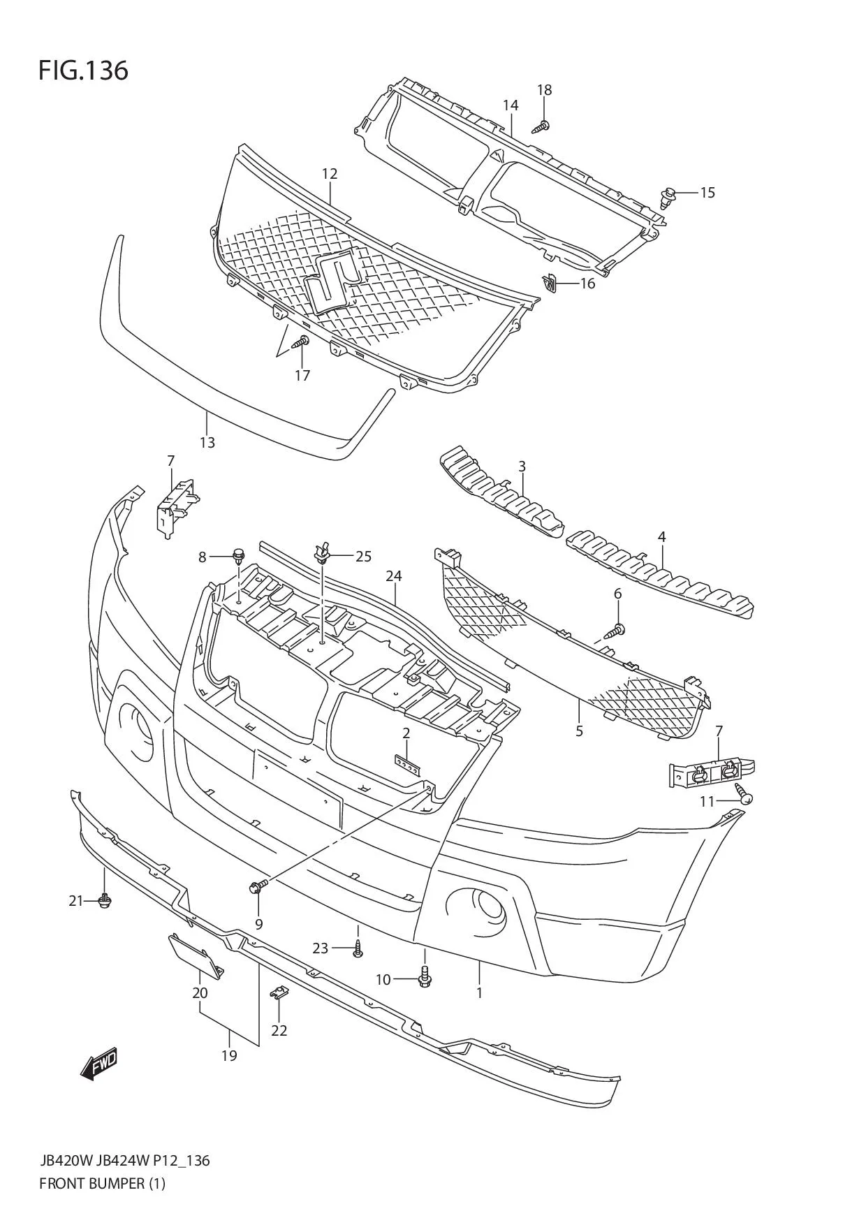 FIG.136 FRONT BUMPER (JB420W)