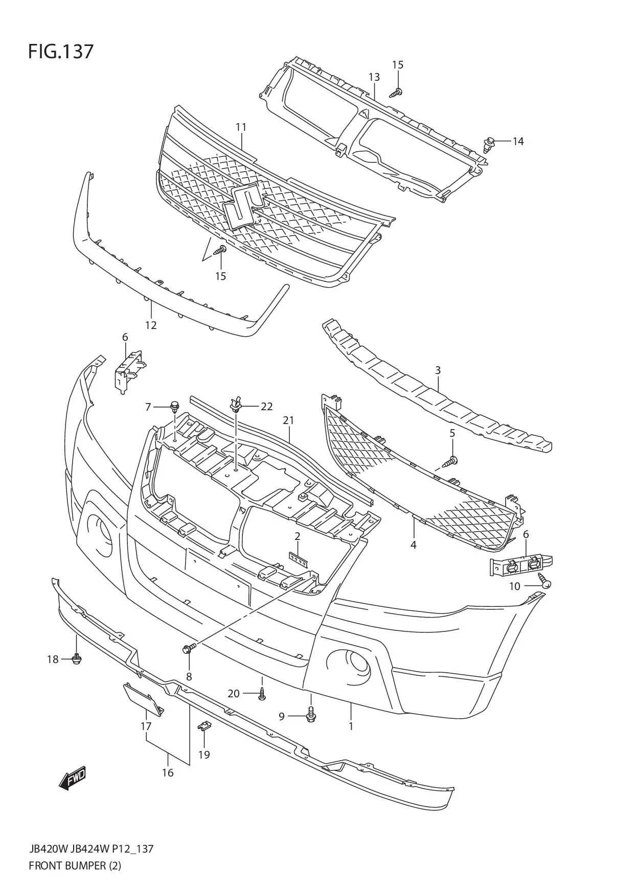 FIG.137 FRONT BUMPER (JB424W)