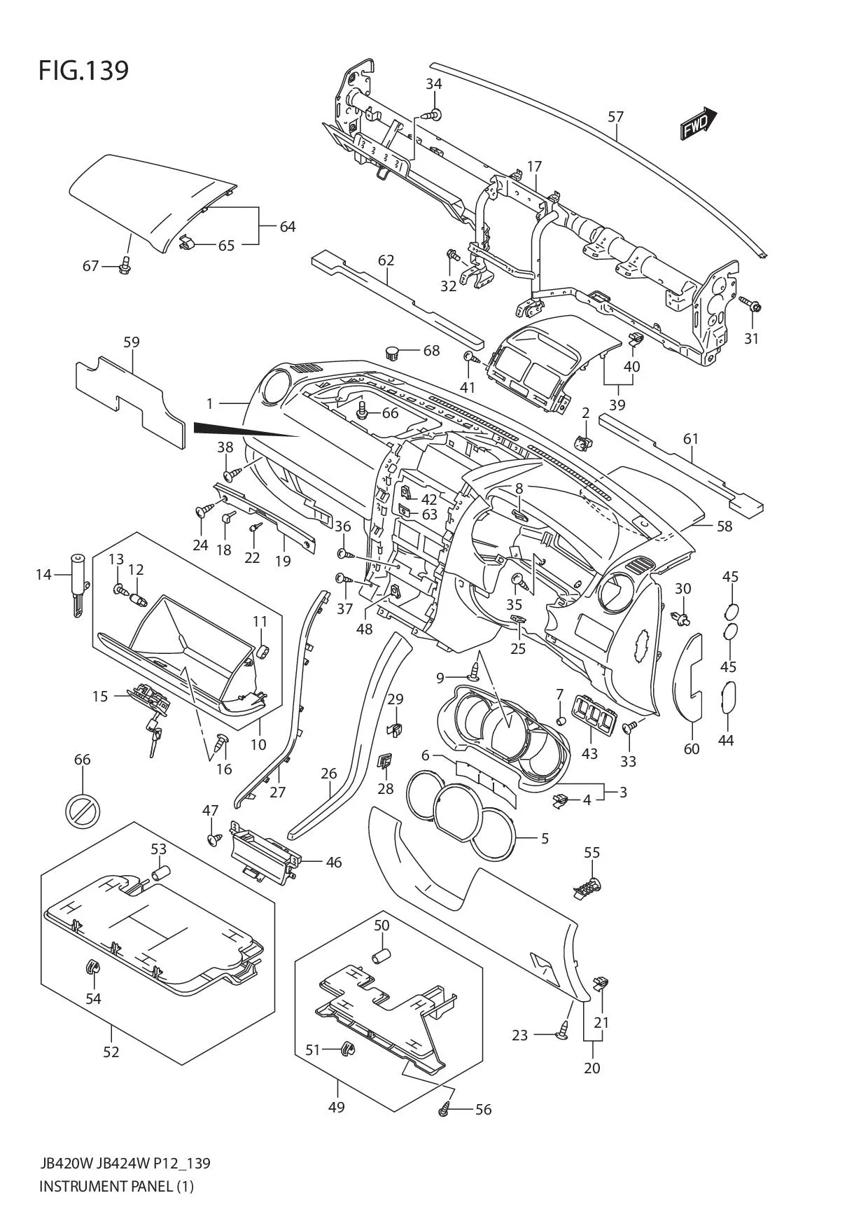 FIG.139 INSTRUMENT PANEL (JB420W)