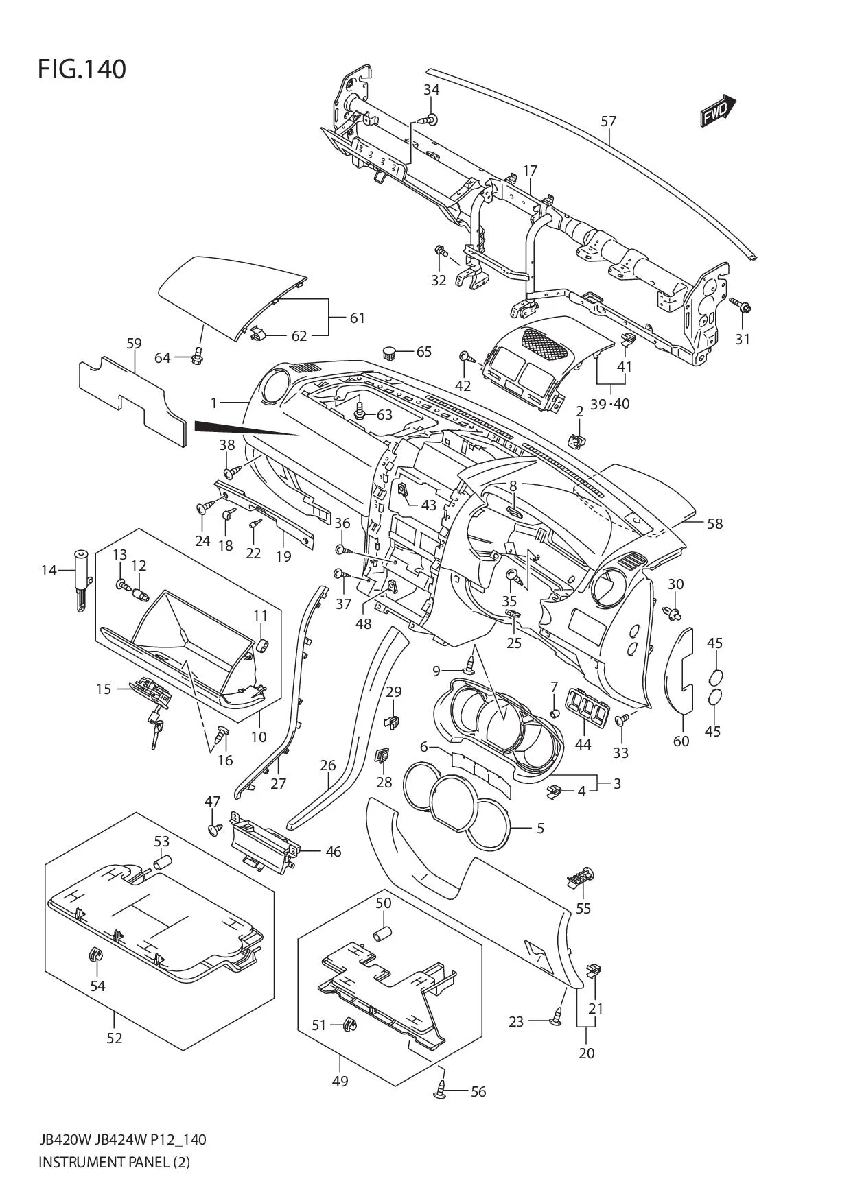 FIG.140 INSTRUMENT PANEL (JB424W)