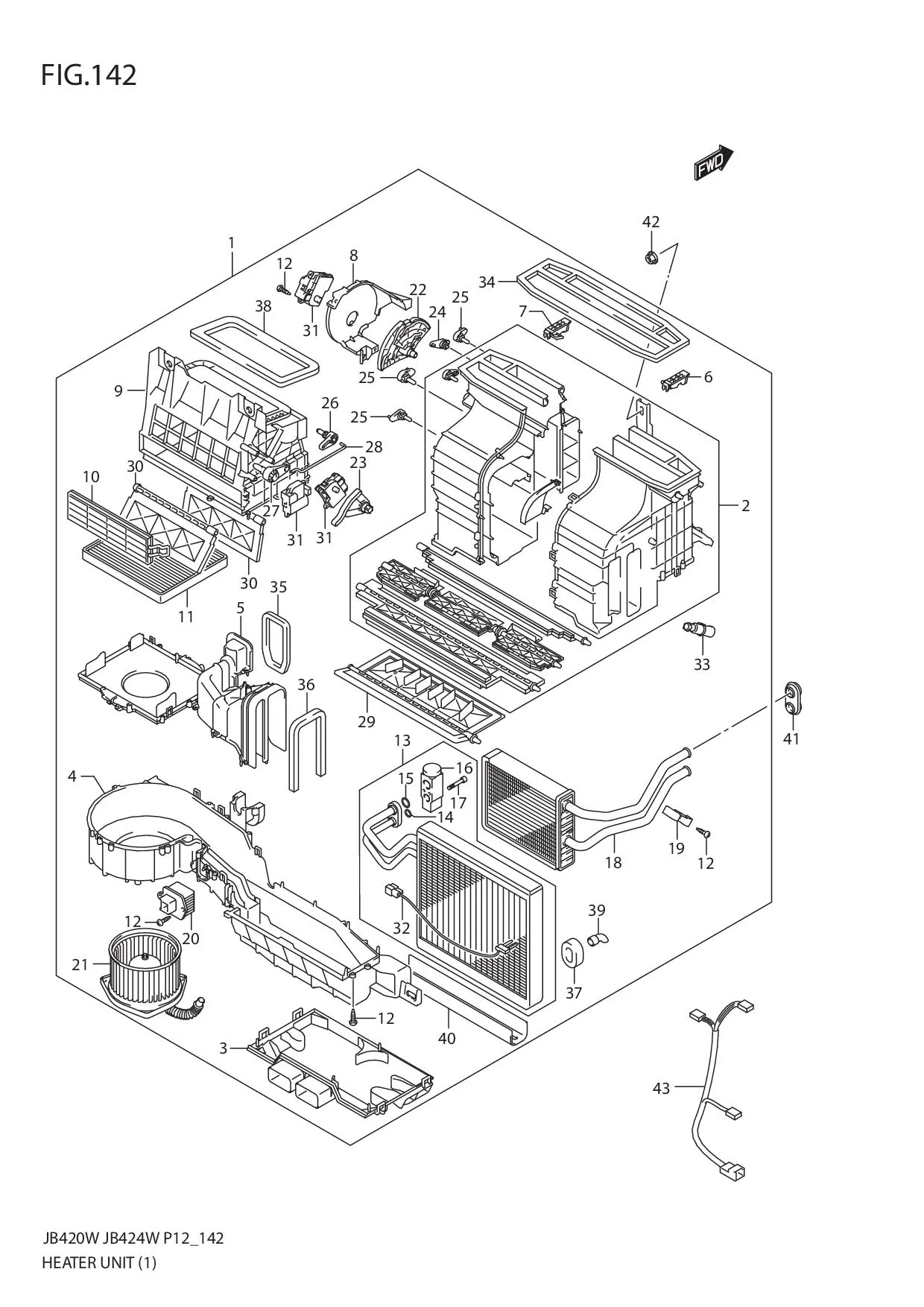 FIG.142 HEATER UNIT (JB420W)