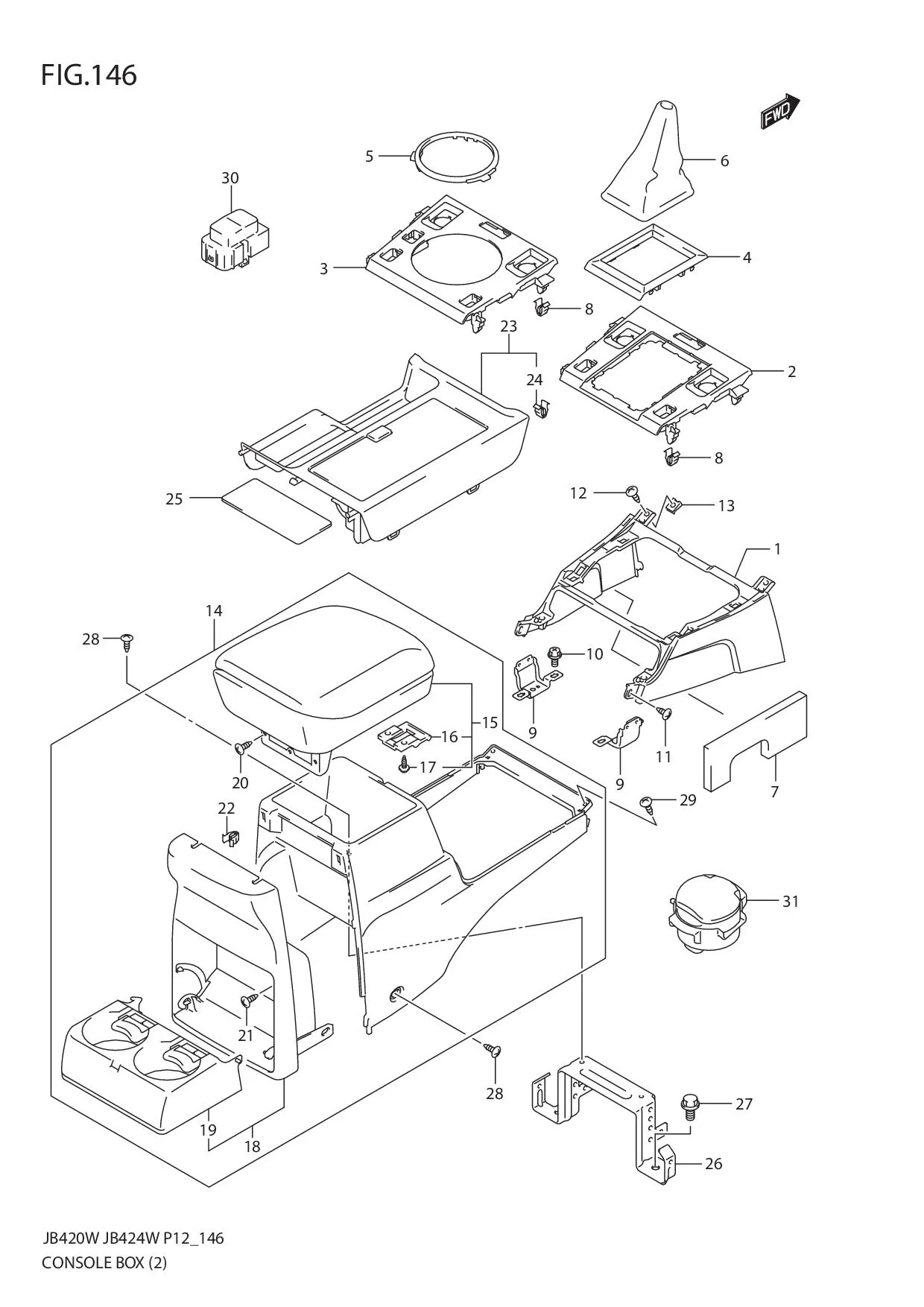 FIG.146 CONSOLE BOX (JB424W)