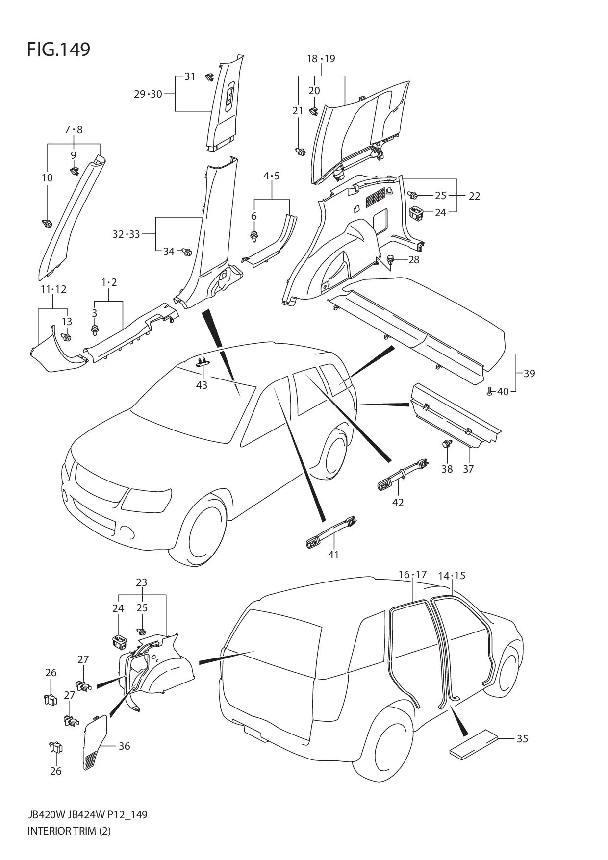 FIG.149 INTERIOR TRIM (JB424W)