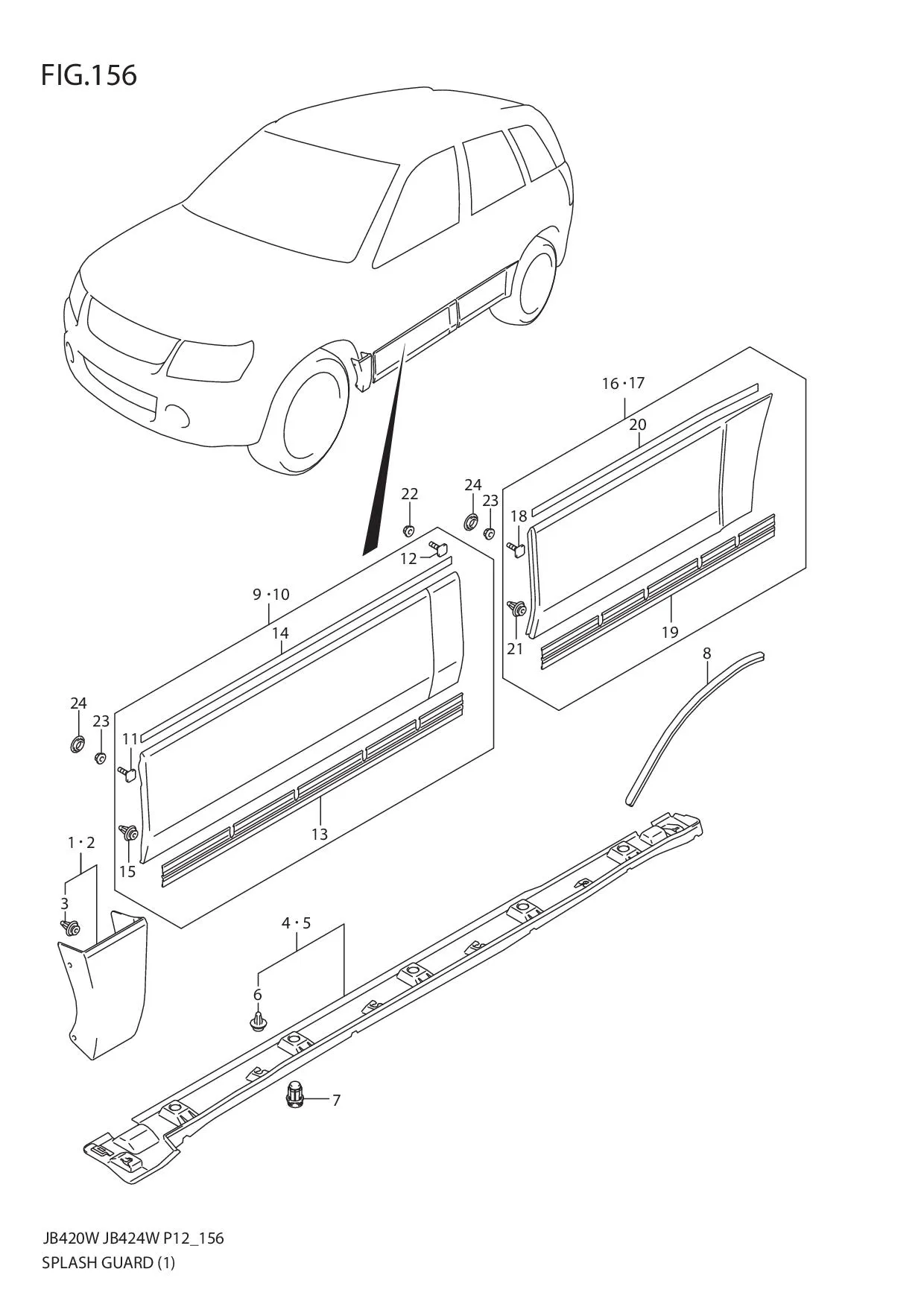 FIG.156 SPLASH GUARD (JB420W)