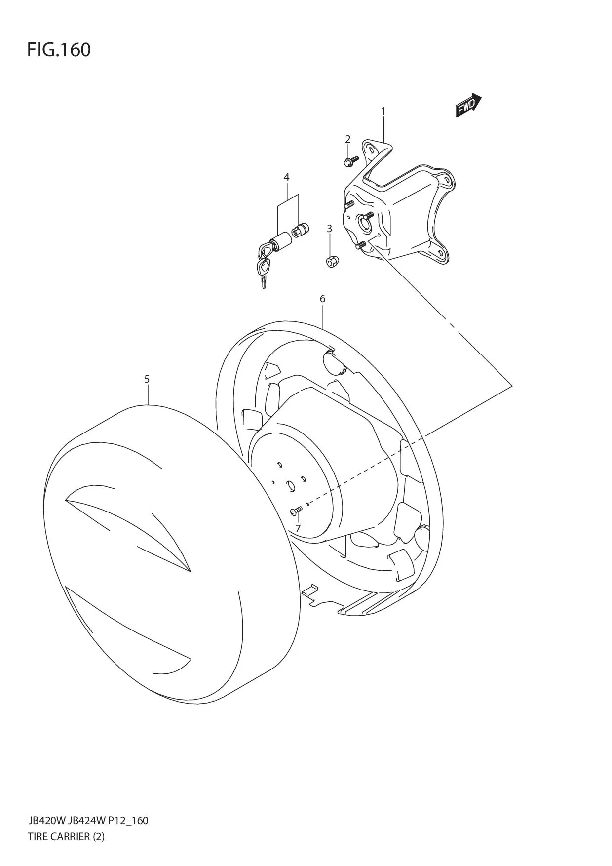 FIG.160 TIRE CARRIER (JB424W)