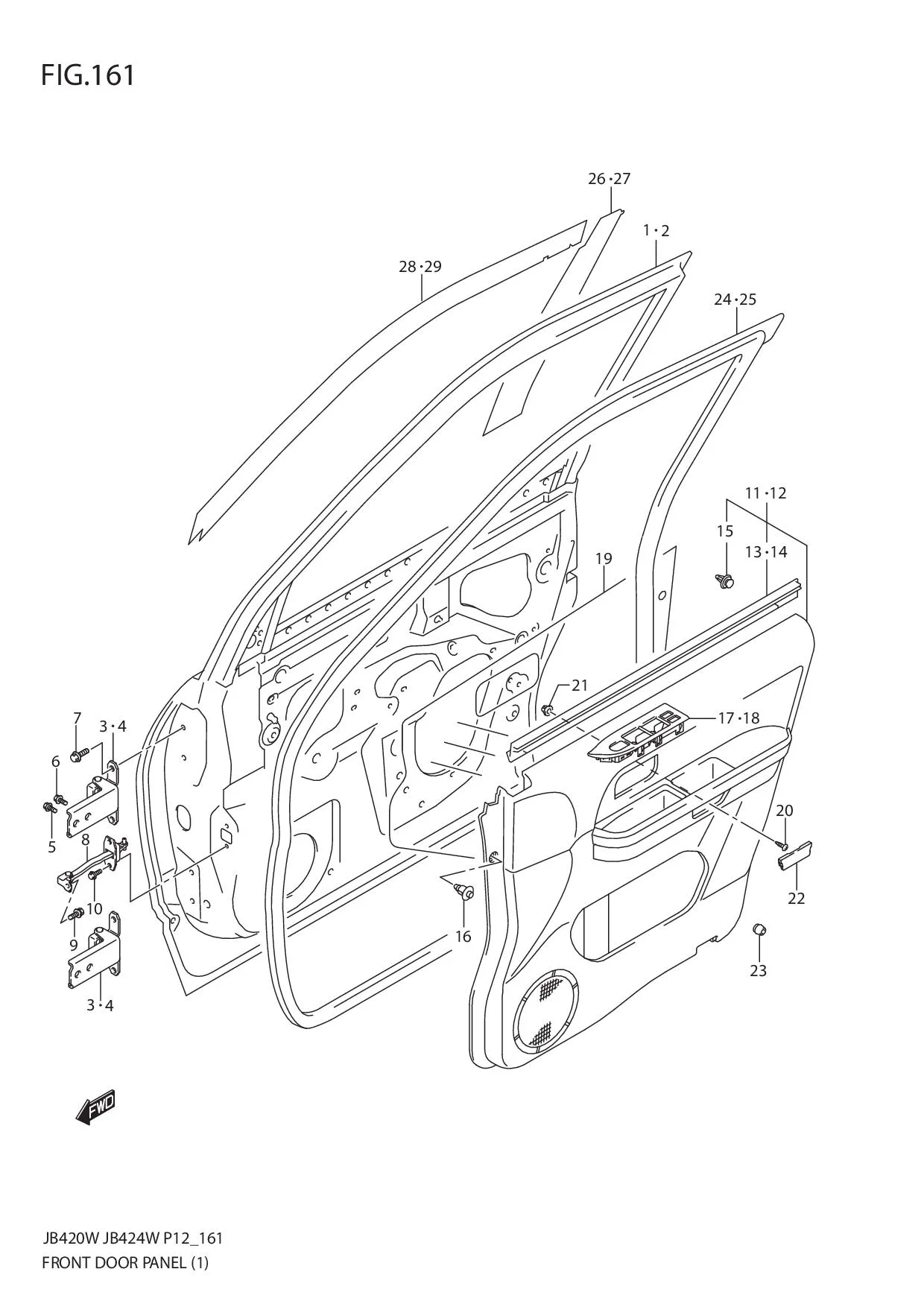 FIG.161 FRONT DOOR PANEL (JB420W)