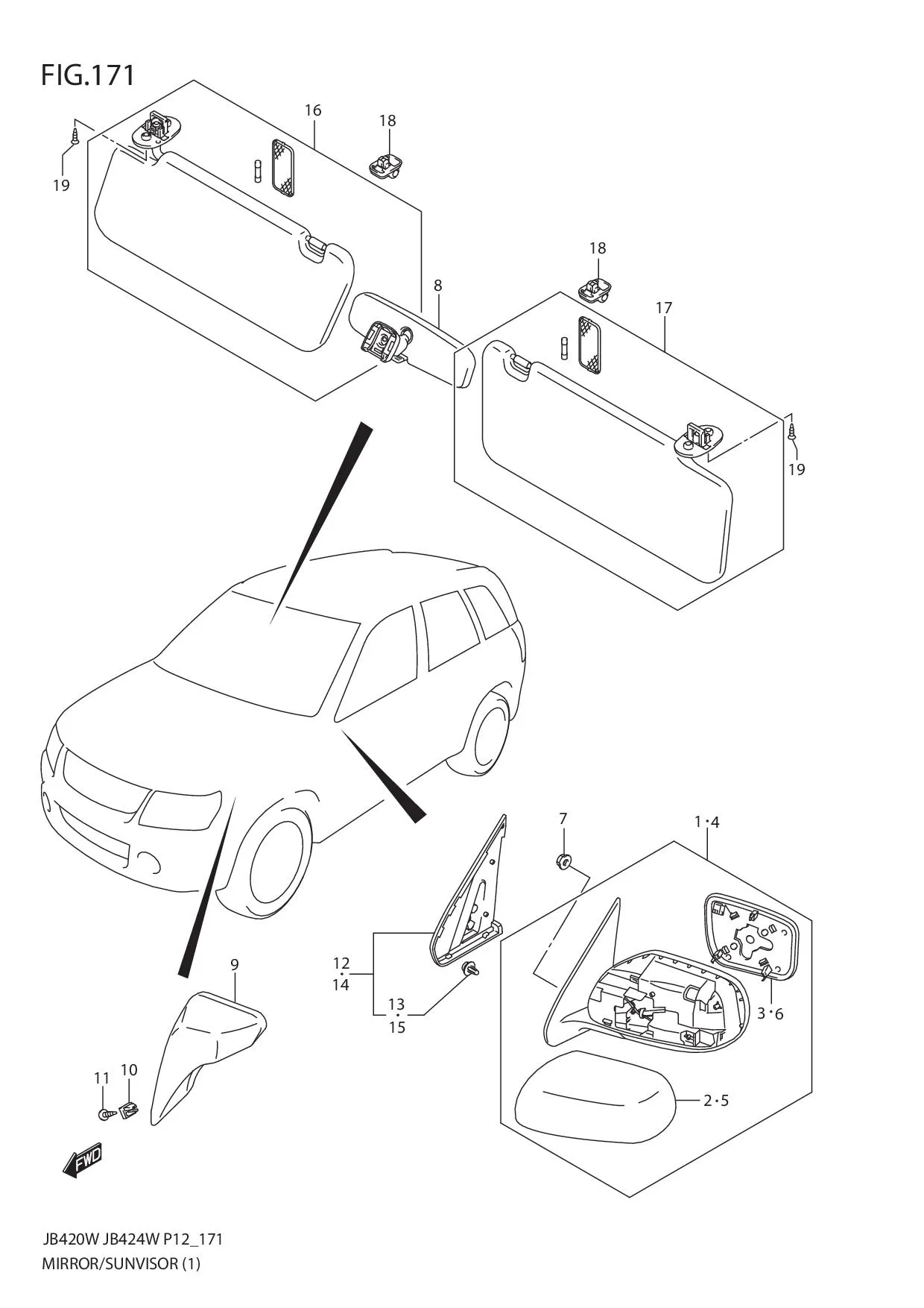 FIG.171 MIRROR/SUNVISOR (JB420W)
