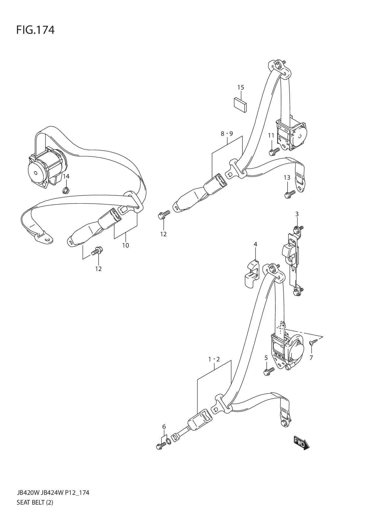 FIG.174 SEAT BELT (JB424W)
