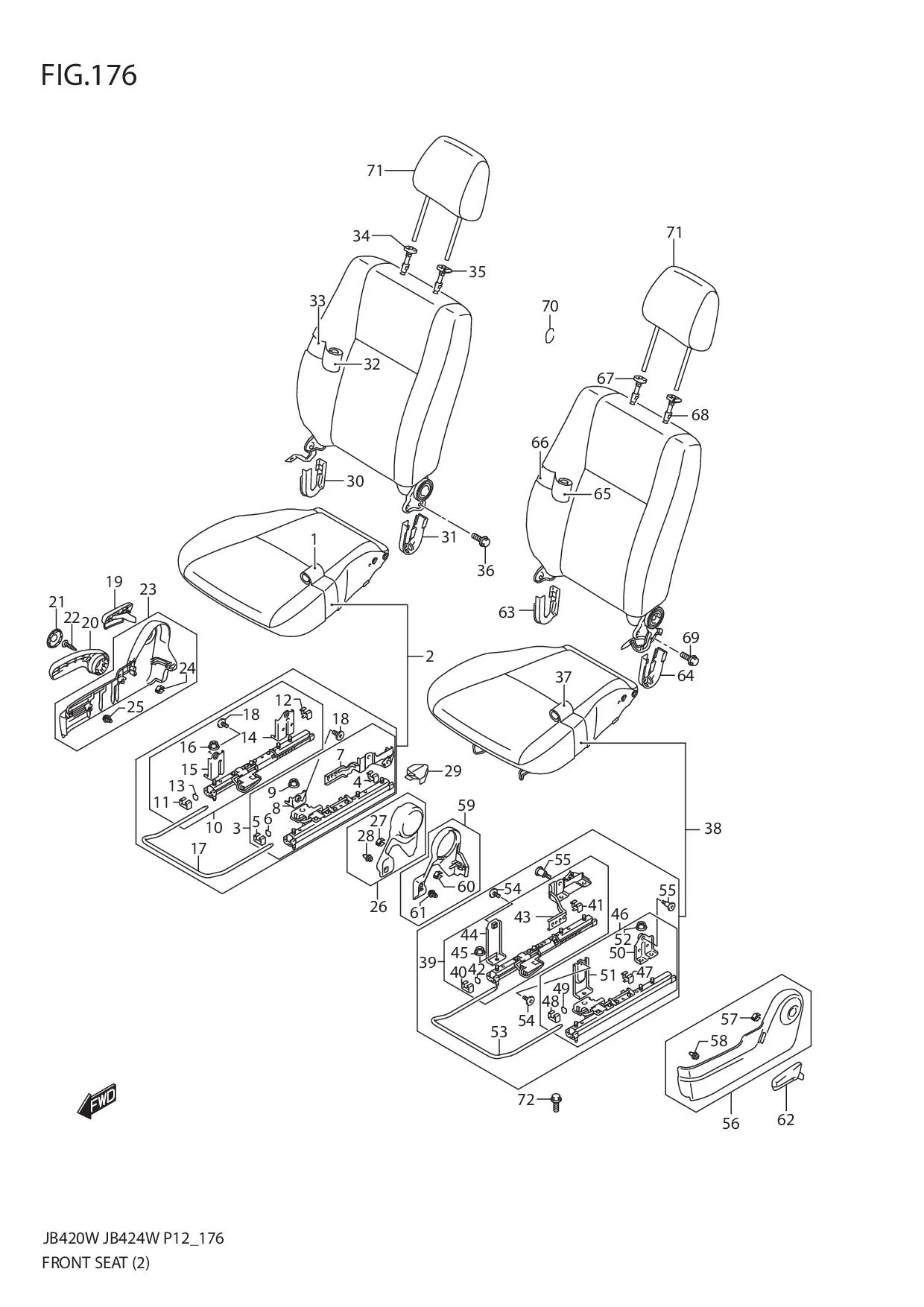 FIG.176 FRONT SEAT (JB424W)