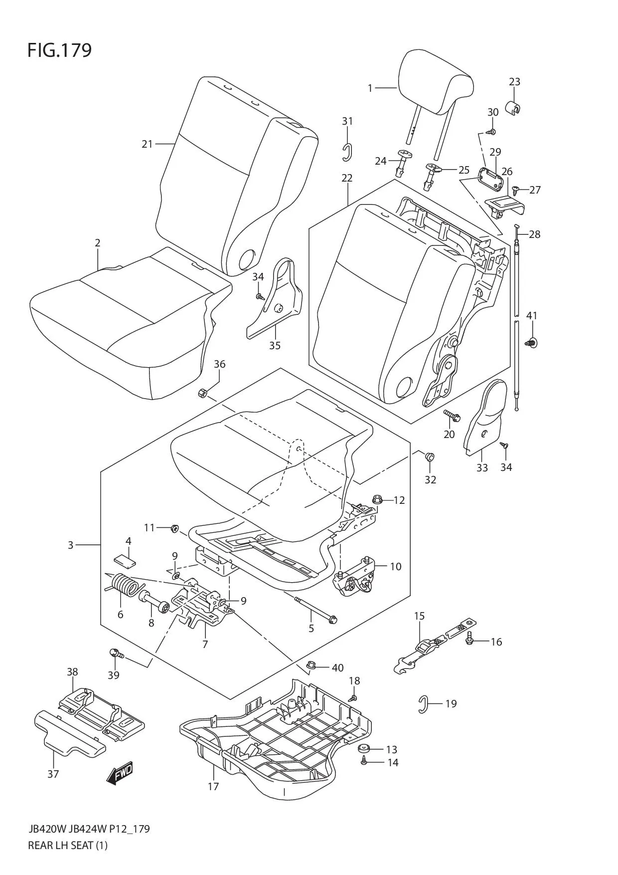 FIG.179 REAR LH SEAT (JB420W)