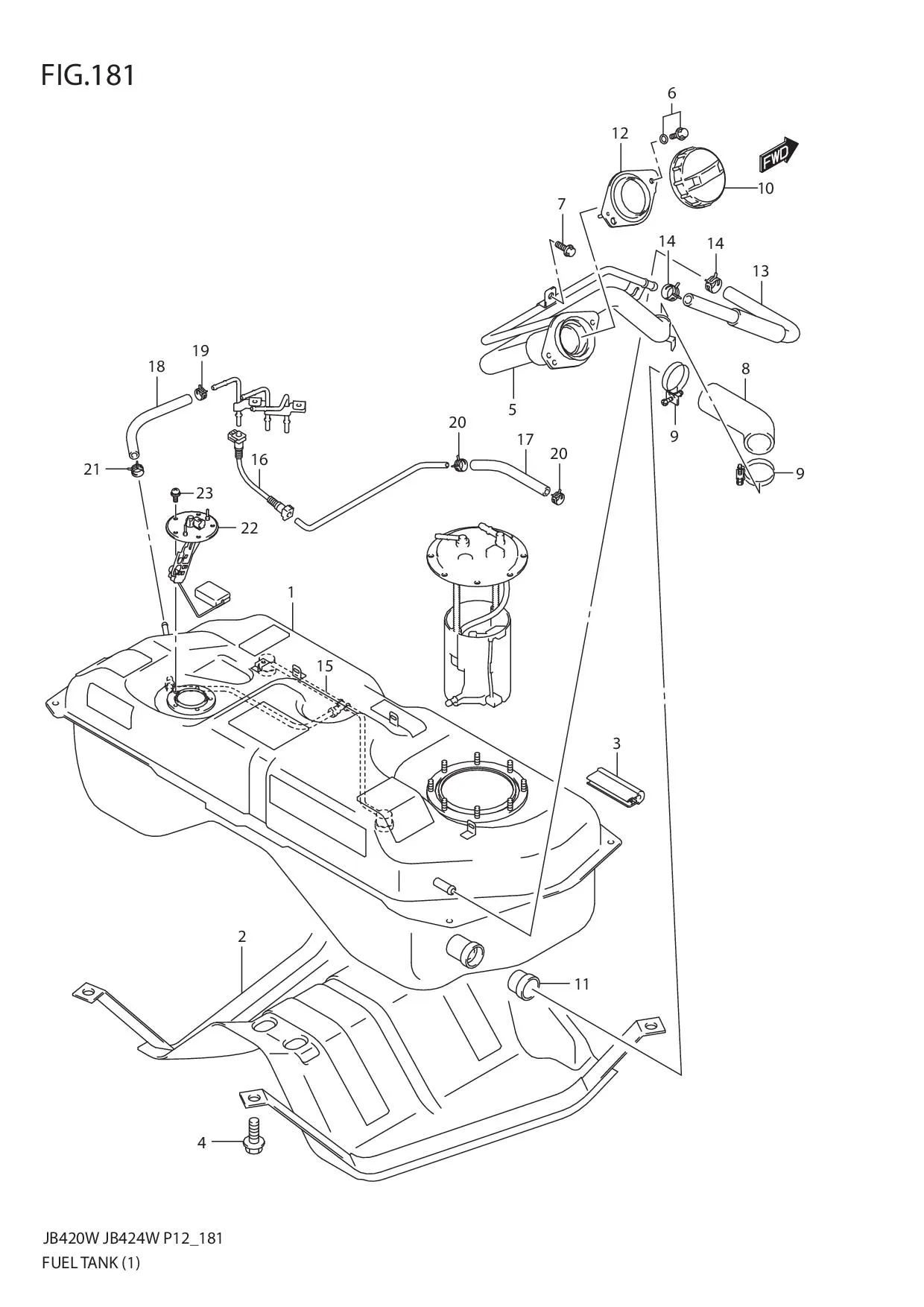 FIG.181 FUEL TANK (JB420W)