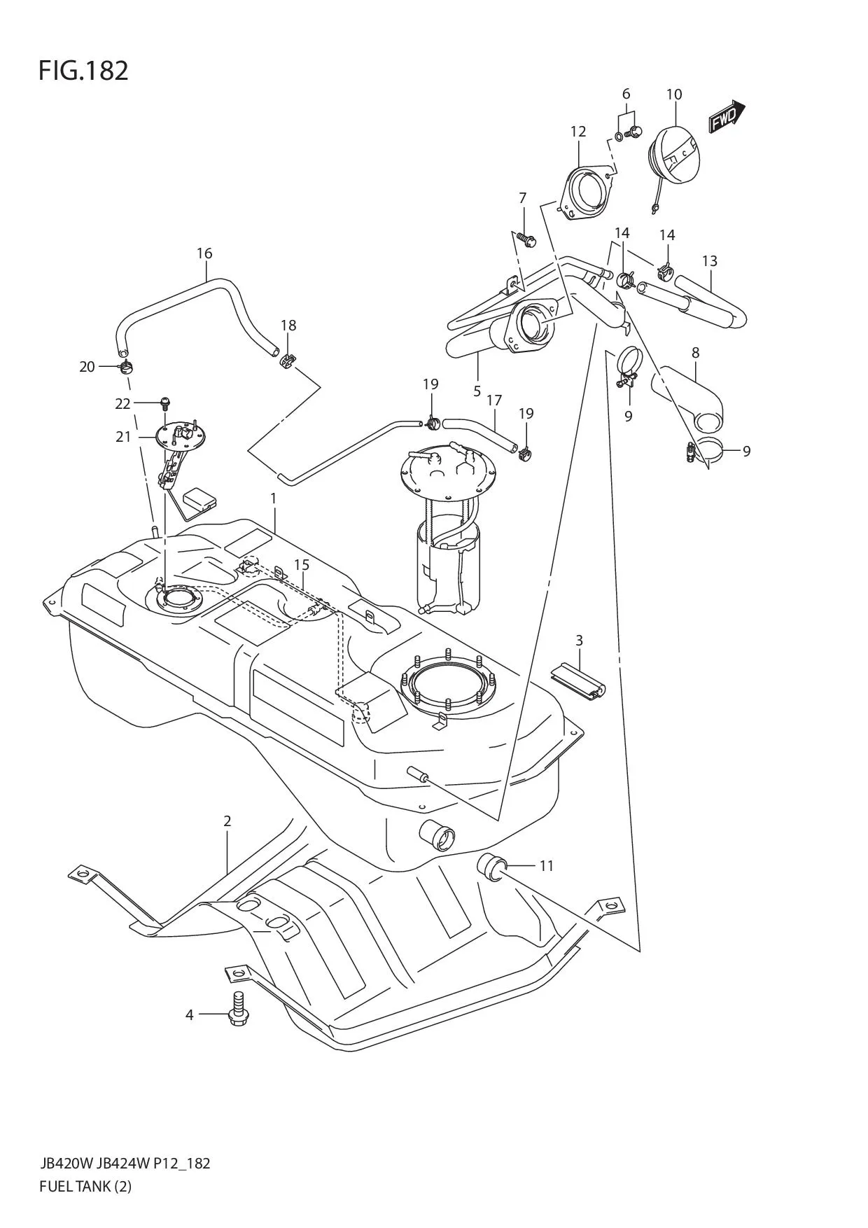 FIG.182 FUEL TANK (JB424W)