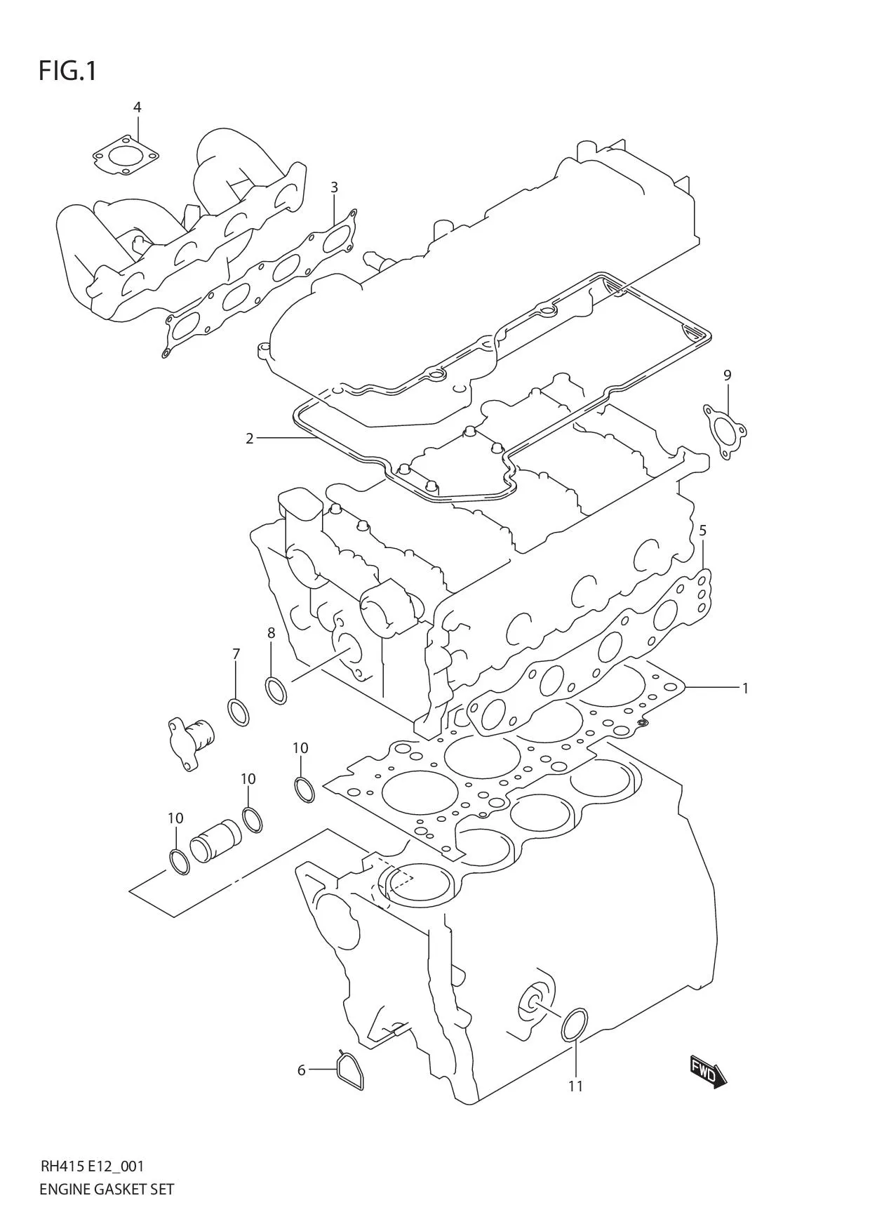 FIG.1 ENGINE GASKET SET