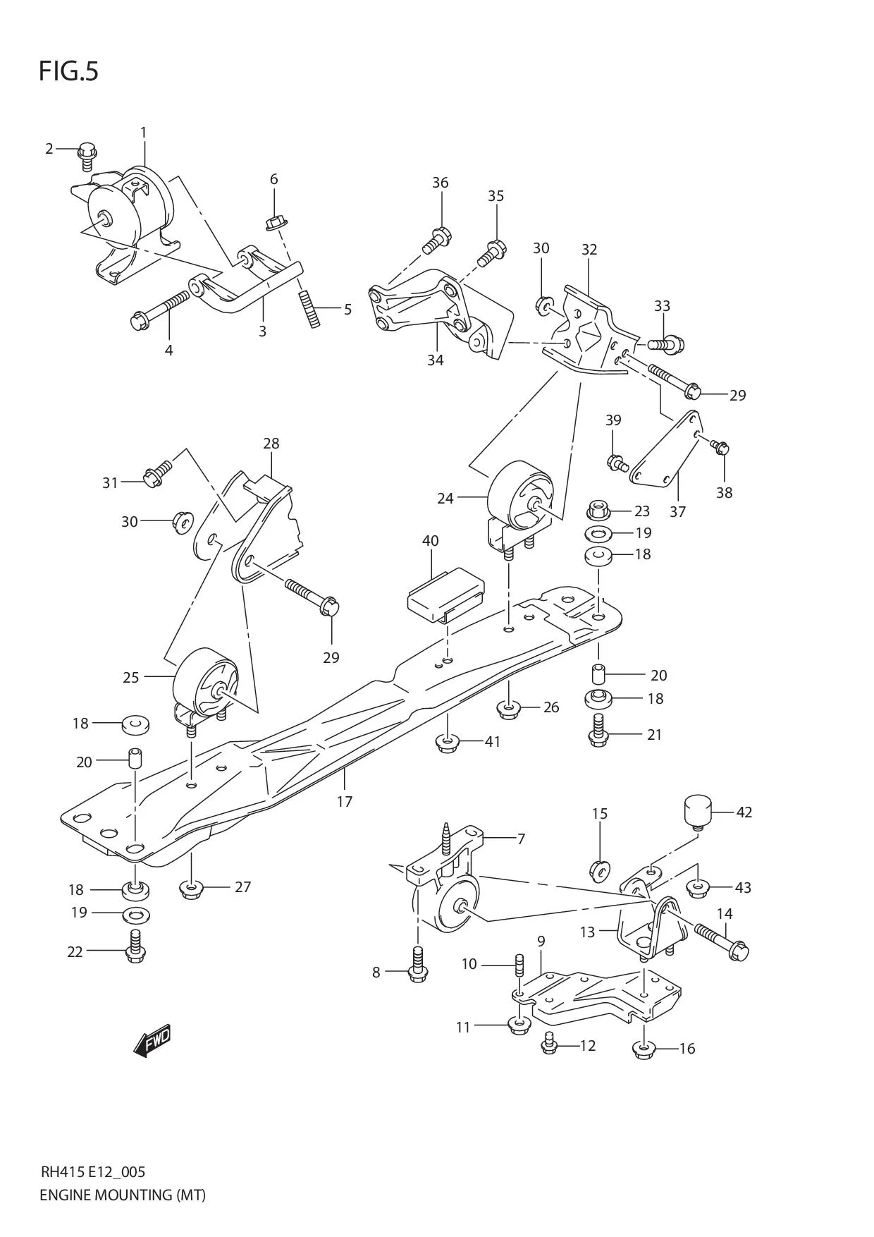 FIG.5 ENGINE MOUNTING (MT)