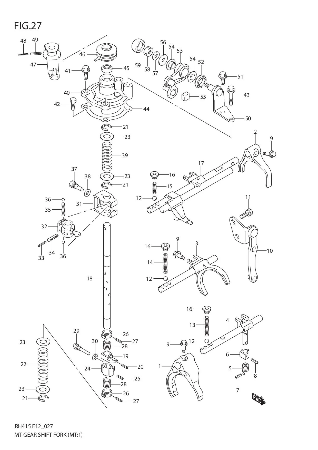 FIG.27 MT GEAR SHIFT FORK (MT:TYPE 1)