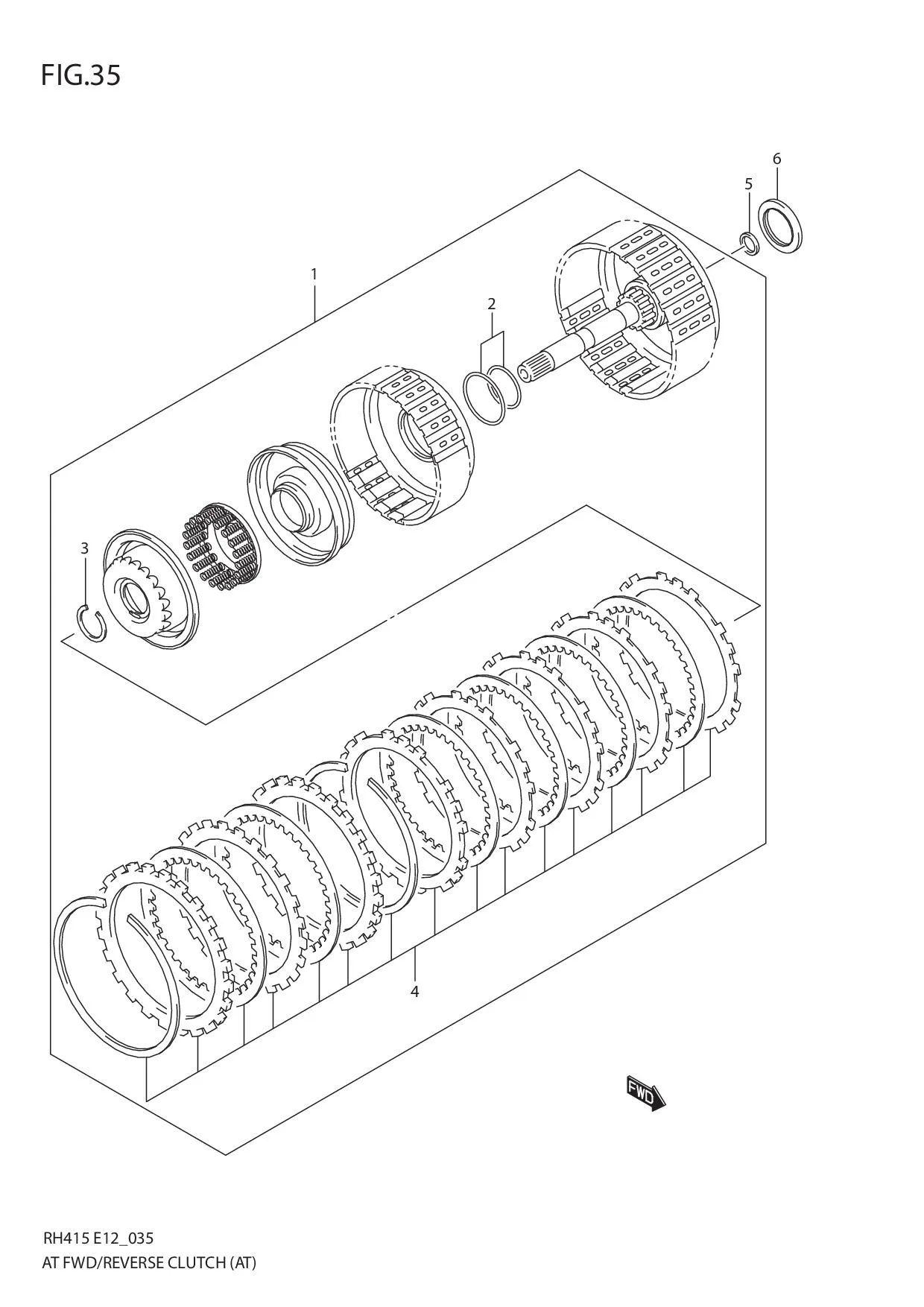 FIG.35 AT FWD/REVERSE CLUTCH