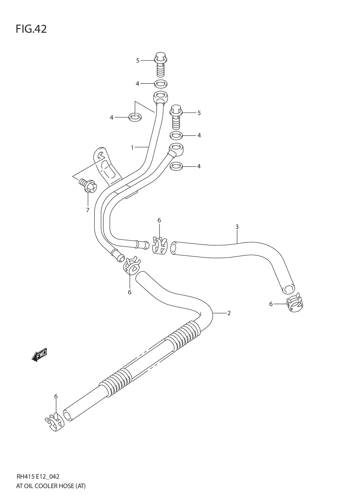 FIG.42 AT OIL COOLER HOSE (AT)