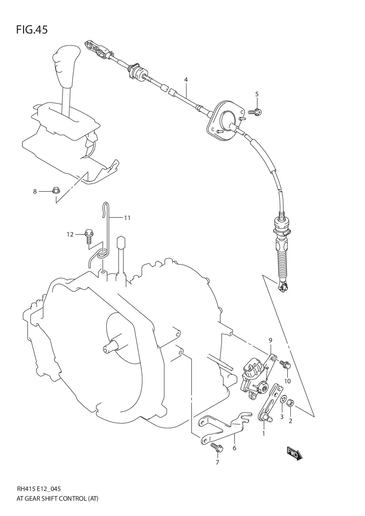 FIG.45 AT GEAR SHIFT CONTROL (AT)
