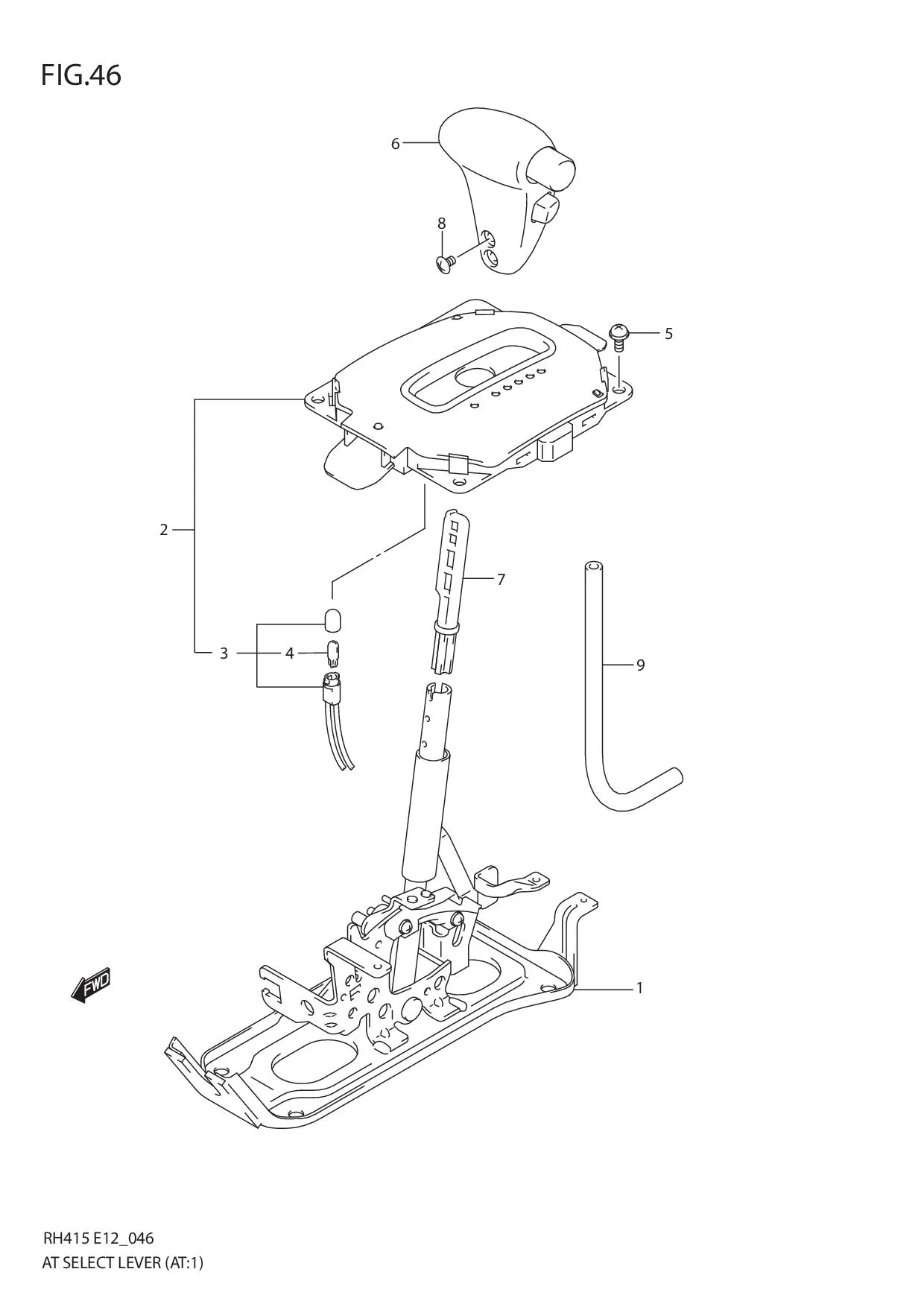 FIG.46 AT SELECT LEVER (AT:TYPE 1)