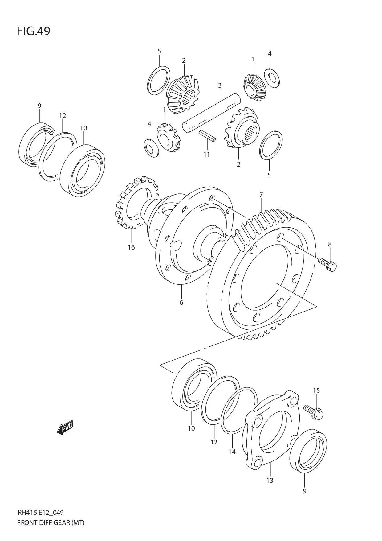FIG.49 FRONT DIFF GEAR (MT)