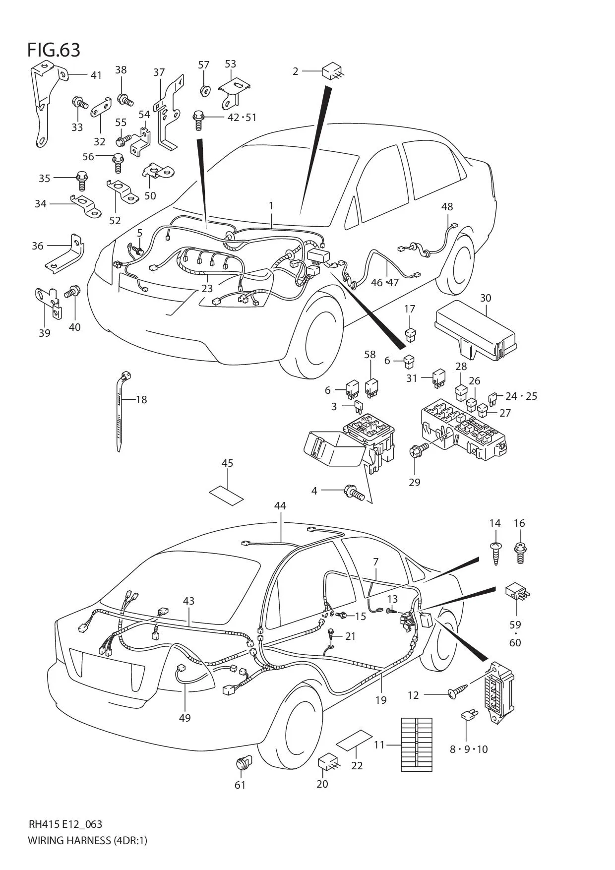 FIG.63 WIRING HARNESS (TYPE 1:4DR)