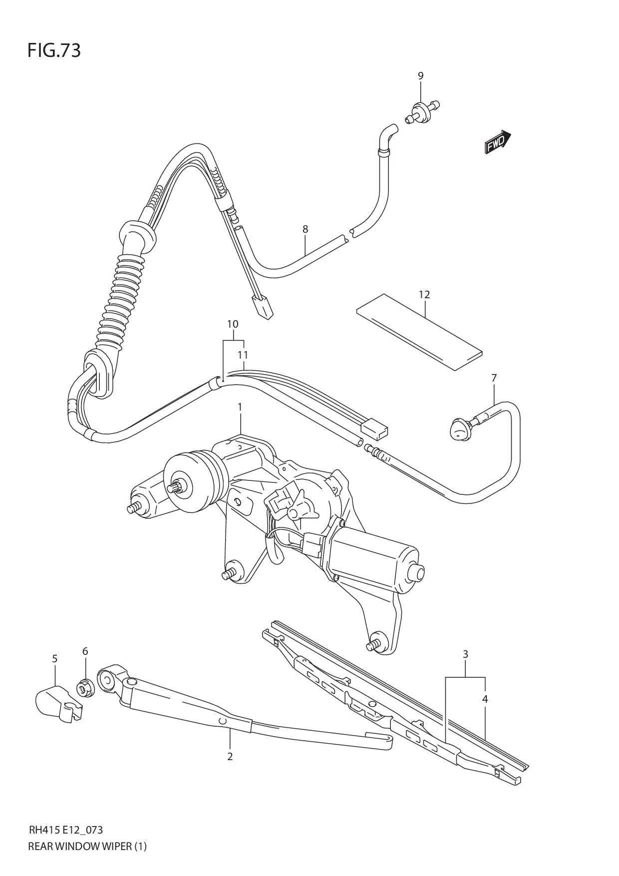 FIG.73 REAR WINDOW WIPER (TYPE 1:5DR)