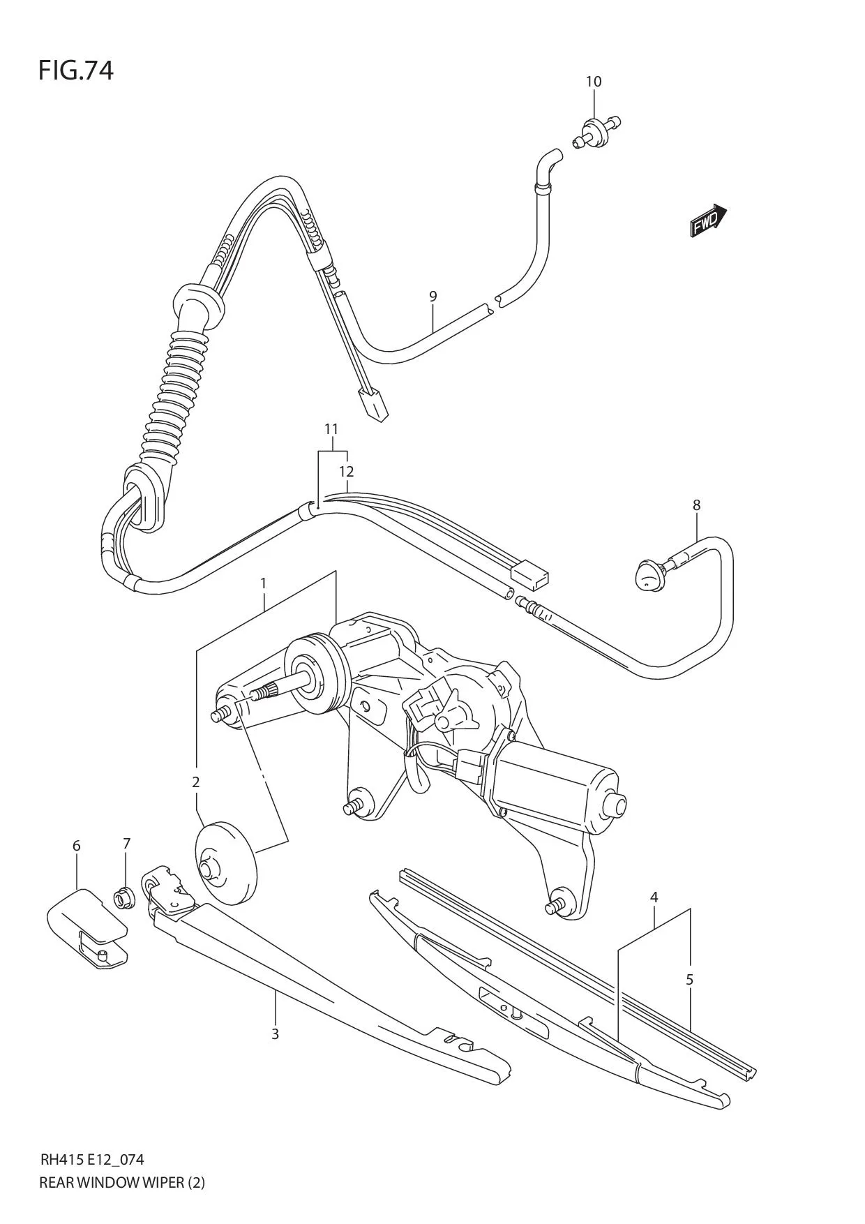FIG.74 REAR WINDOW WIPER (TYPE 2:5DR)